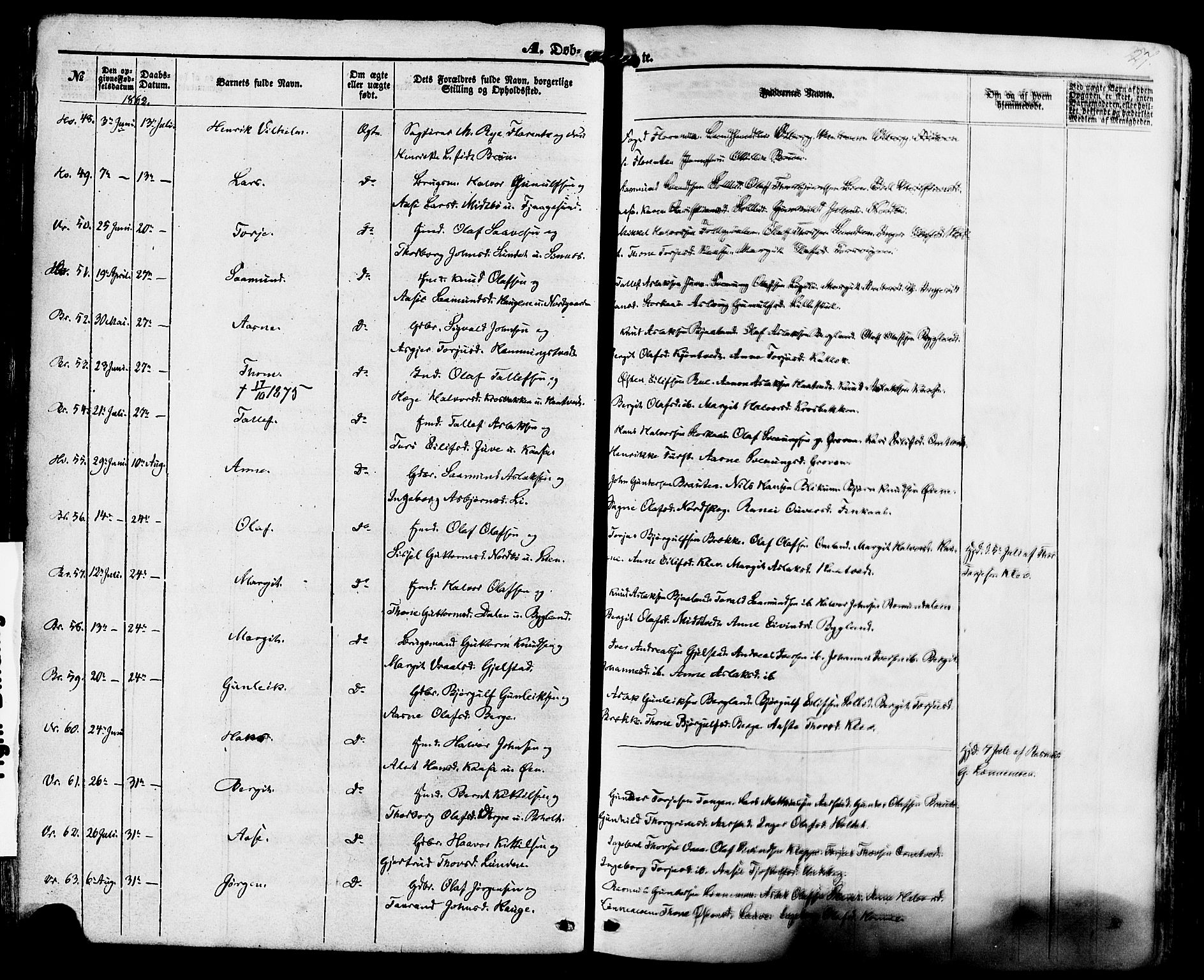 Kviteseid kirkebøker, AV/SAKO-A-276/F/Fa/L0007: Parish register (official) no. I 7, 1859-1881, p. 27