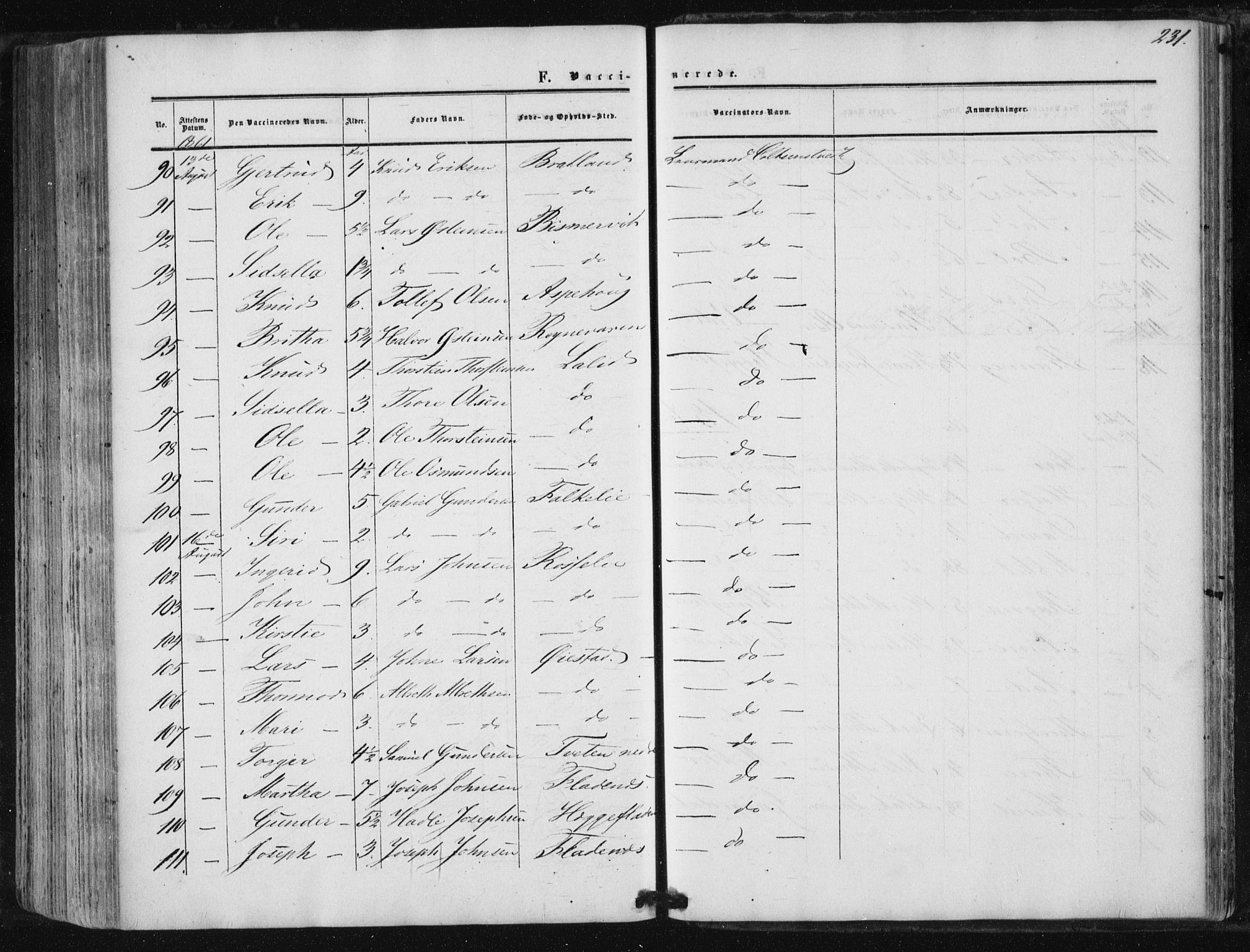 Suldal sokneprestkontor, AV/SAST-A-101845/01/IV/L0009: Parish register (official) no. A 9, 1854-1868, p. 231