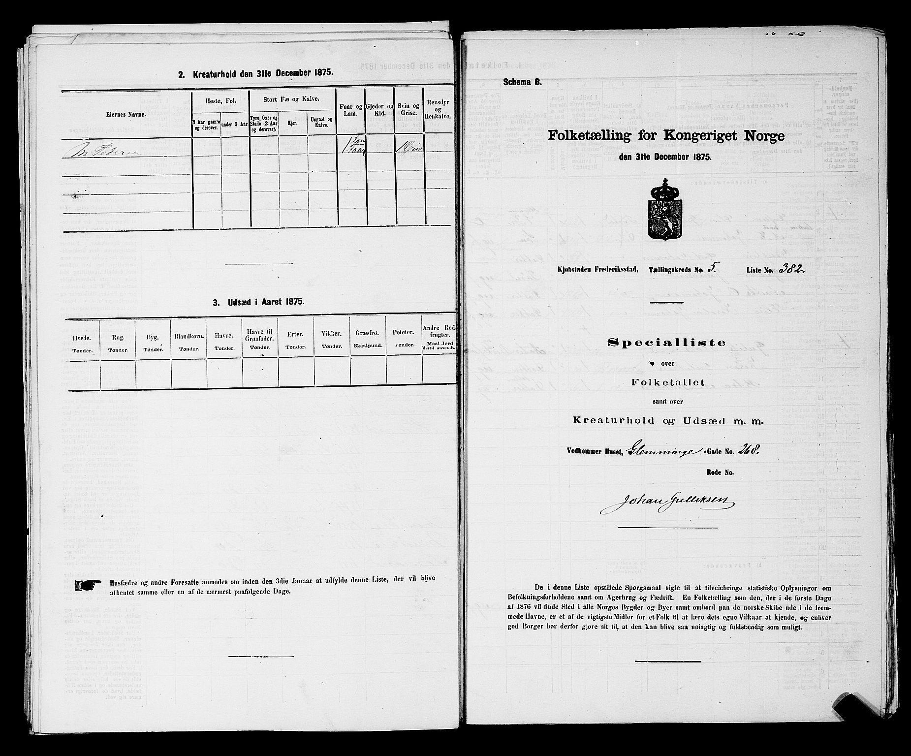RA, 1875 census for 0103B Fredrikstad/Fredrikstad, 1875, p. 895