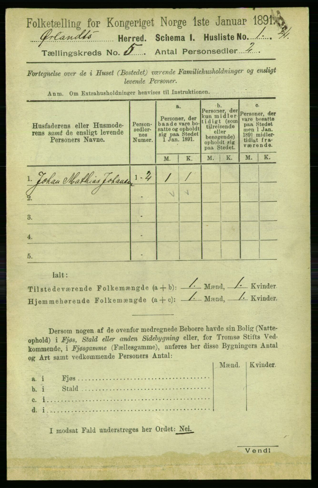 RA, 1891 census for 1621 Ørland, 1891, p. 1641