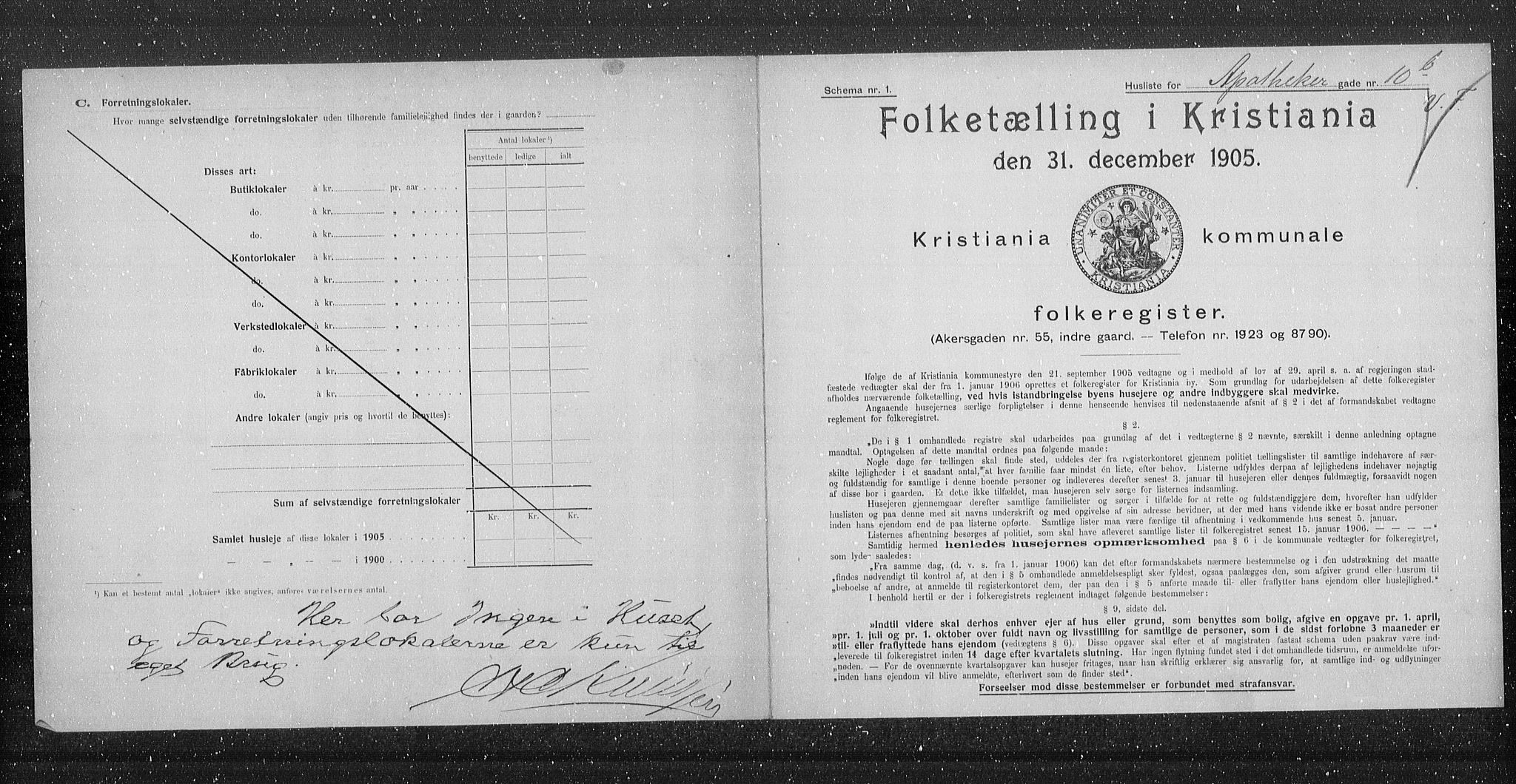 OBA, Municipal Census 1905 for Kristiania, 1905, p. 762