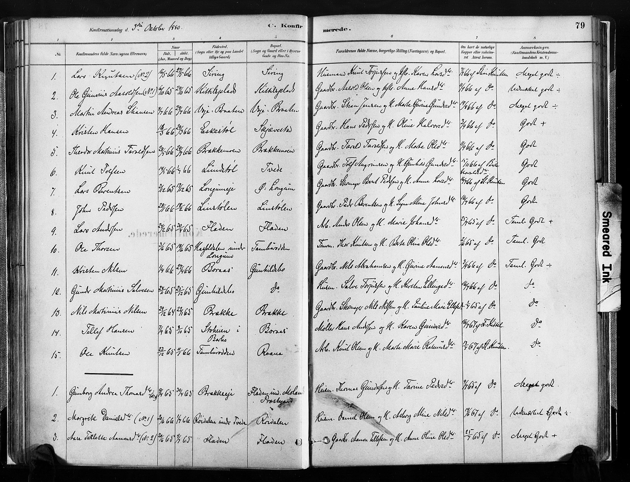 Austre Moland sokneprestkontor, SAK/1111-0001/F/Fa/Faa/L0010: Parish register (official) no. A 10, 1880-1904, p. 79