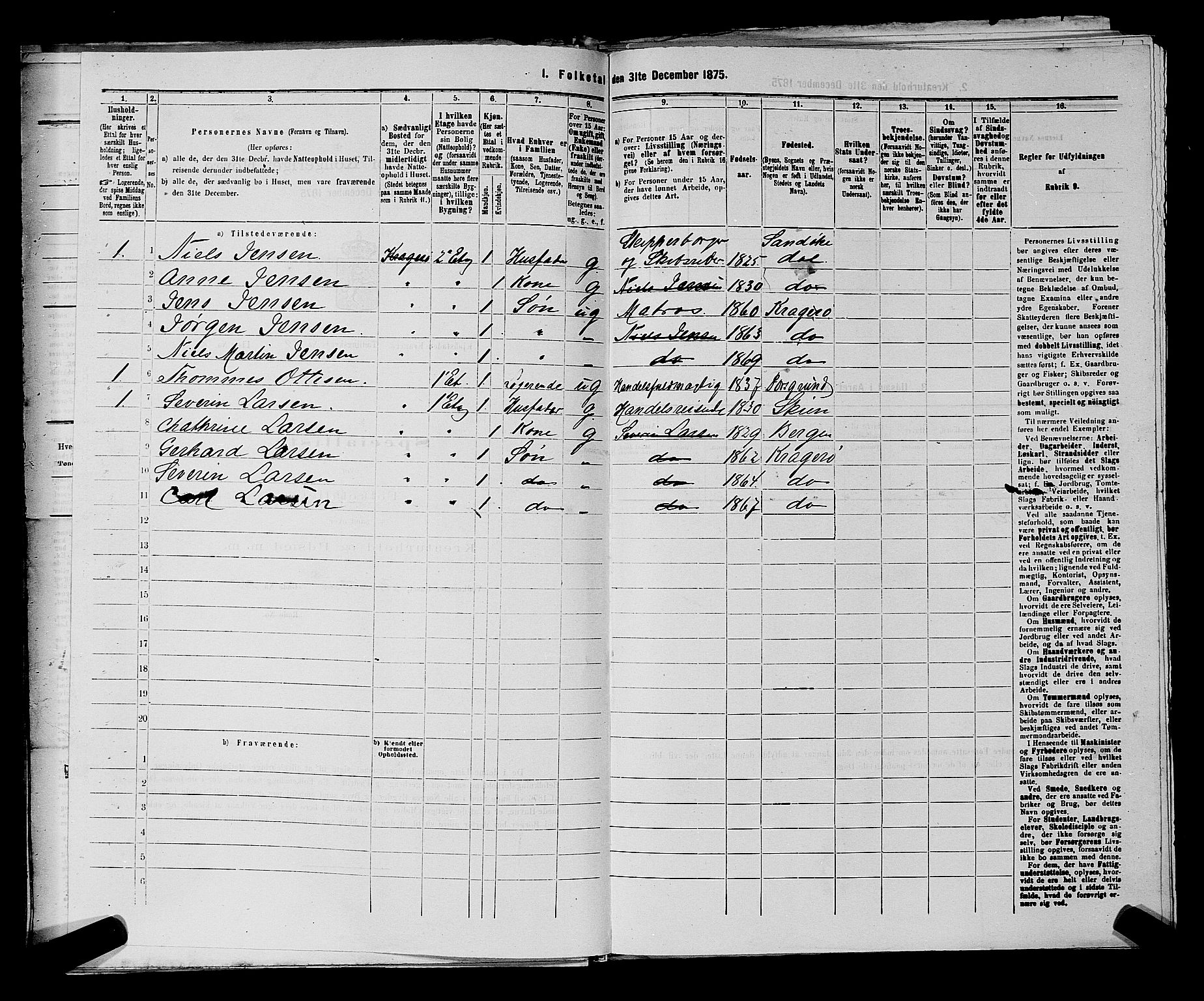 SAKO, 1875 census for 0801P Kragerø, 1875, p. 400