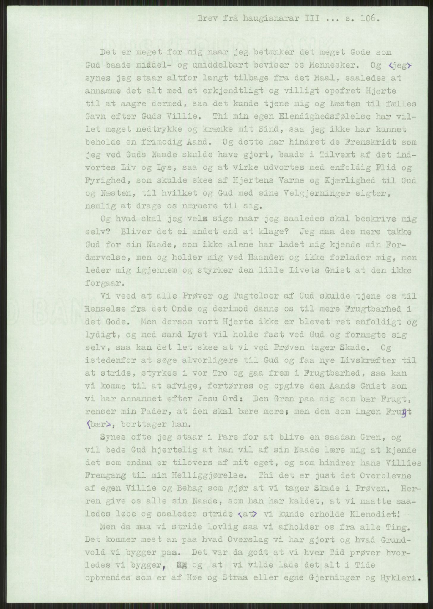 Samlinger til kildeutgivelse, Haugianerbrev, AV/RA-EA-6834/F/L0003: Haugianerbrev III: 1822-1826, 1822-1826, p. 106