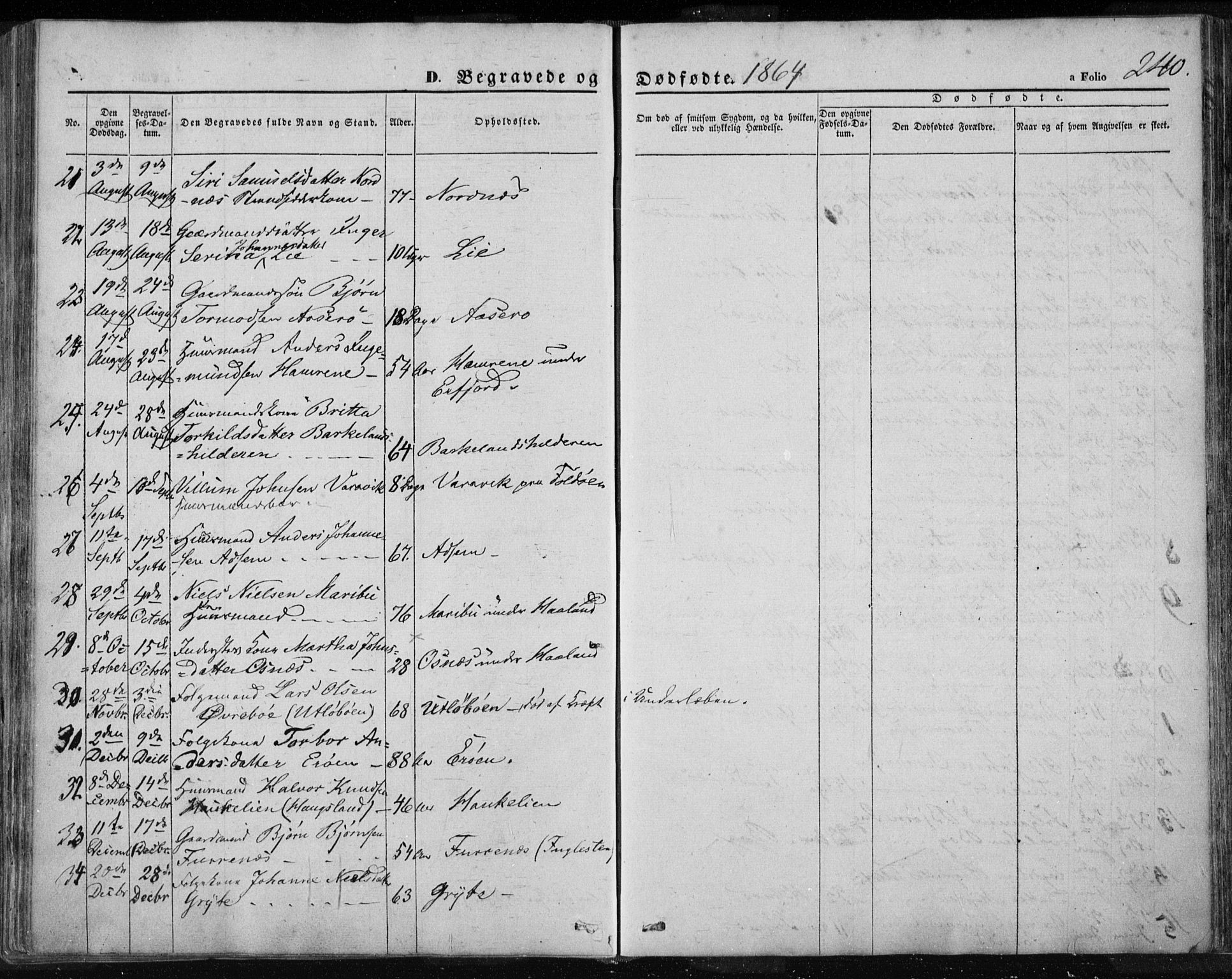 Jelsa sokneprestkontor, AV/SAST-A-101842/01/IV: Parish register (official) no. A 7, 1854-1866, p. 240