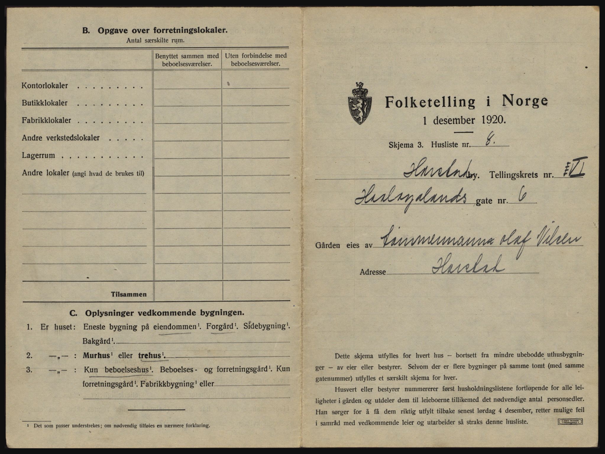 SATØ, 1920 census for Harstad, 1920, p. 633