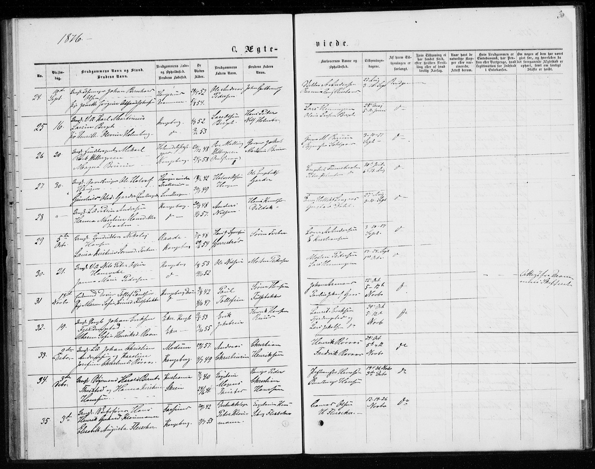 Kongsberg kirkebøker, SAKO/A-22/G/Ga/L0004: Parish register (copy) no. 4, 1876-1877, p. 36