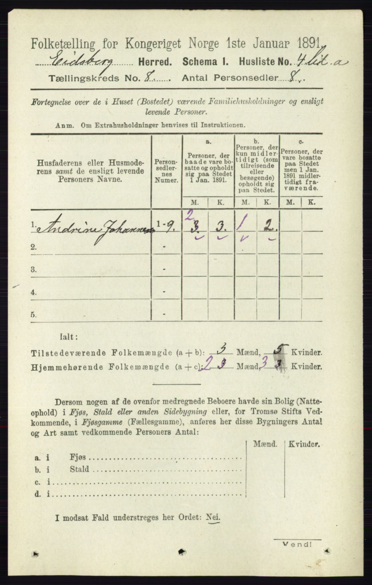 RA, 1891 census for 0125 Eidsberg, 1891, p. 4553