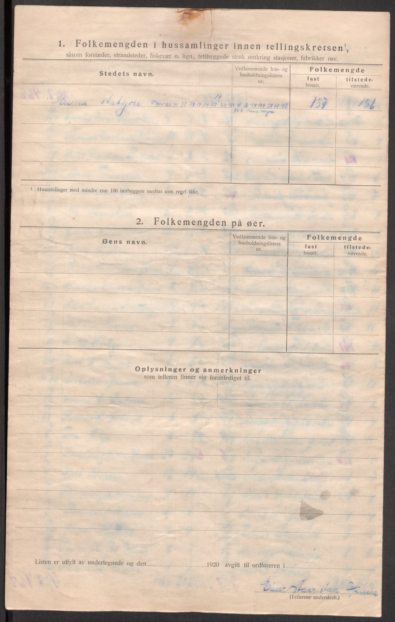 SAST, 1920 census for Hetland, 1920, p. 51