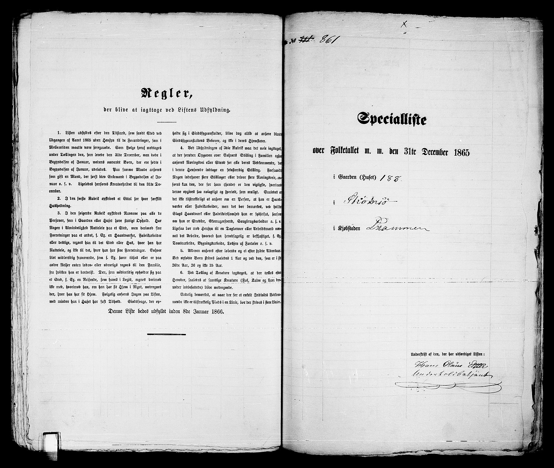 RA, 1865 census for Strømsø in Drammen, 1865, p. 537