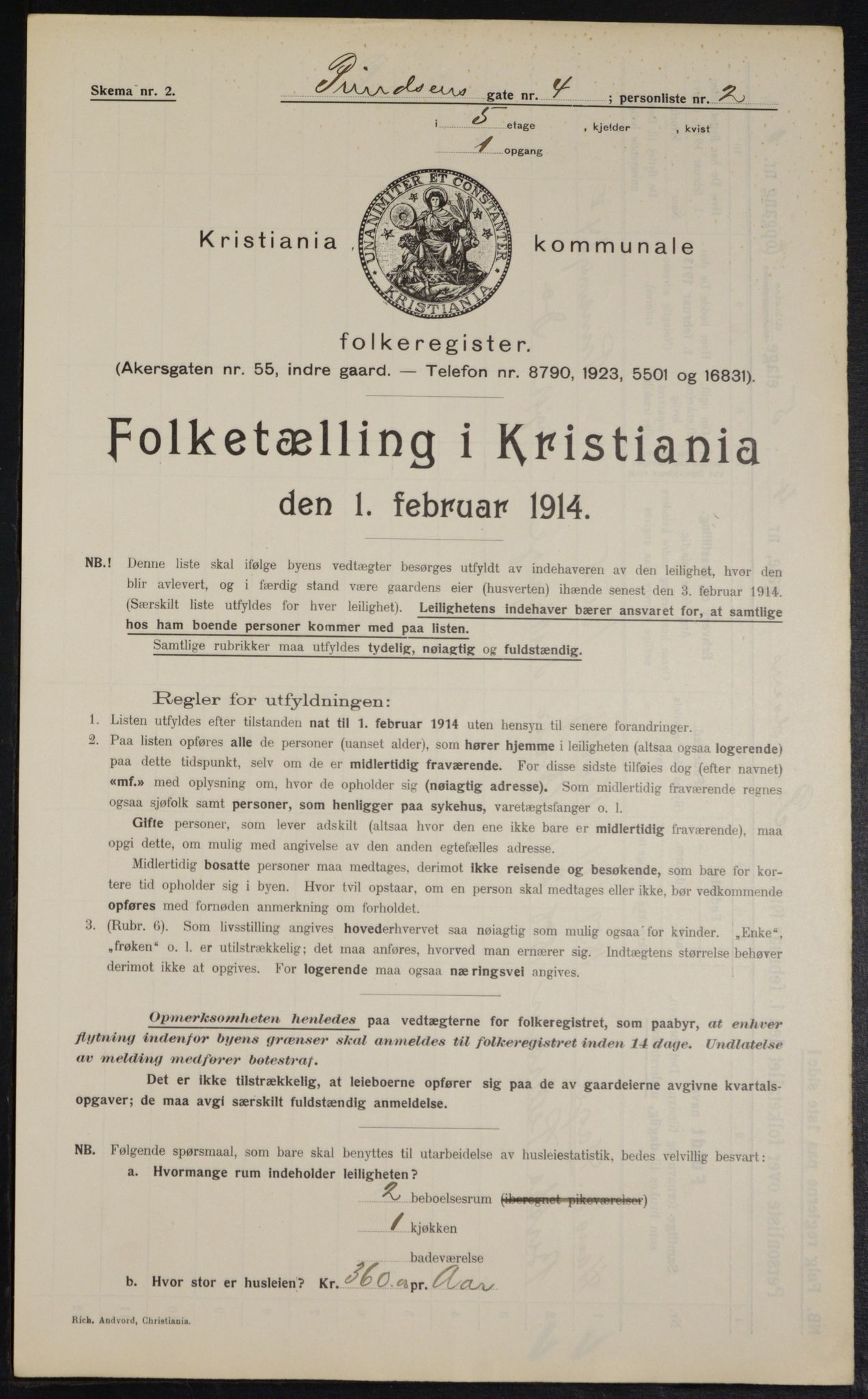 OBA, Municipal Census 1914 for Kristiania, 1914, p. 81274