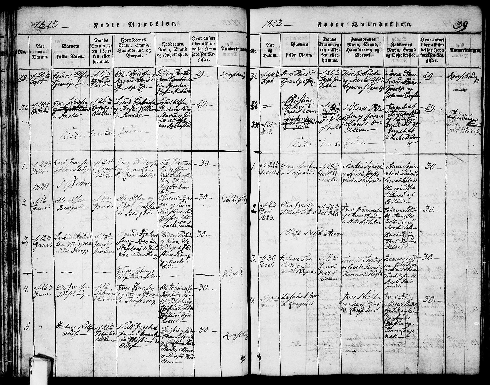 Rødenes prestekontor Kirkebøker, AV/SAO-A-2005/G/Ga/L0001: Parish register (copy) no.  I 1, 1814-1841, p. 39