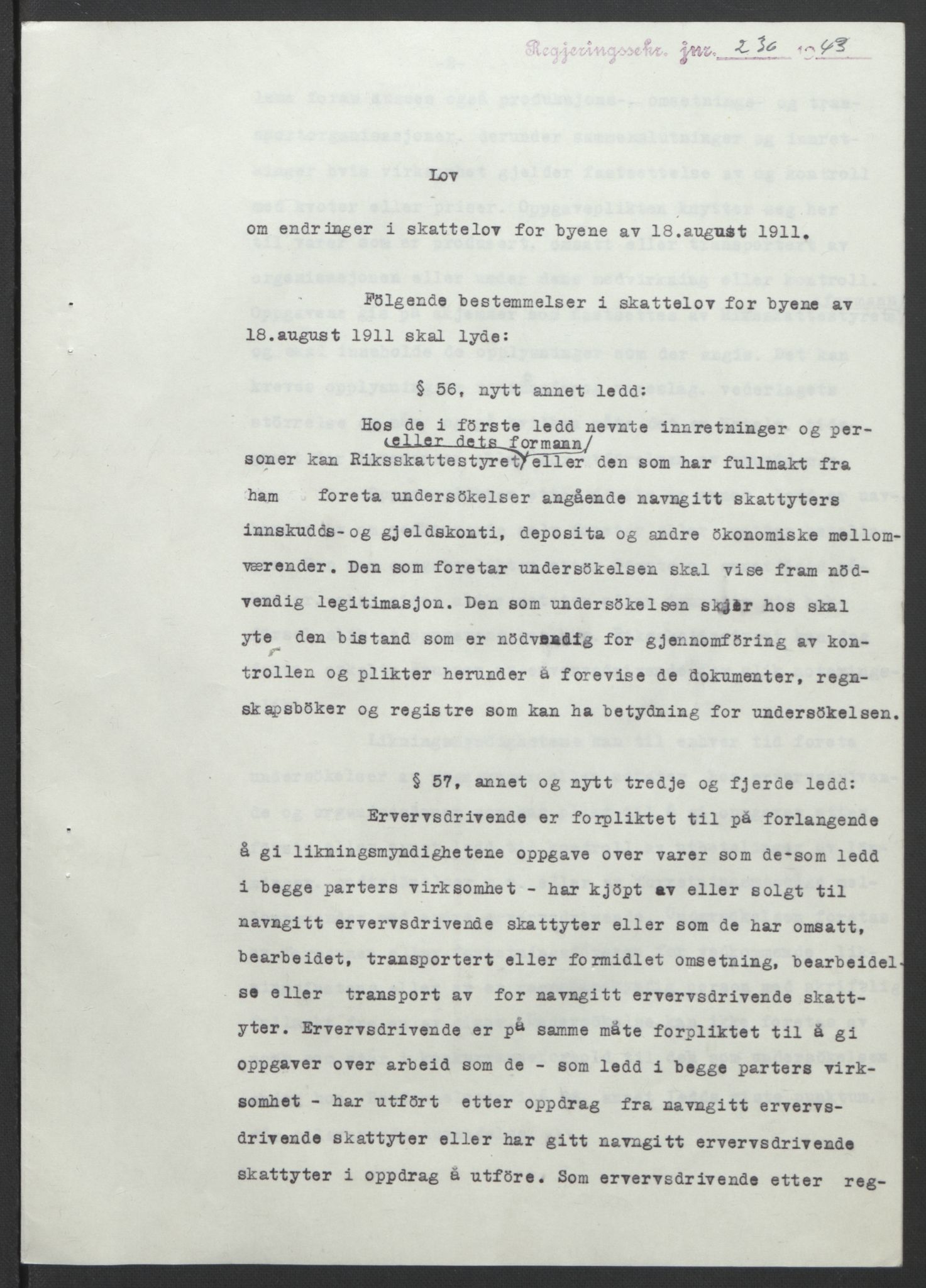 NS-administrasjonen 1940-1945 (Statsrådsekretariatet, de kommisariske statsråder mm), AV/RA-S-4279/D/Db/L0099: Lover, 1943, p. 467