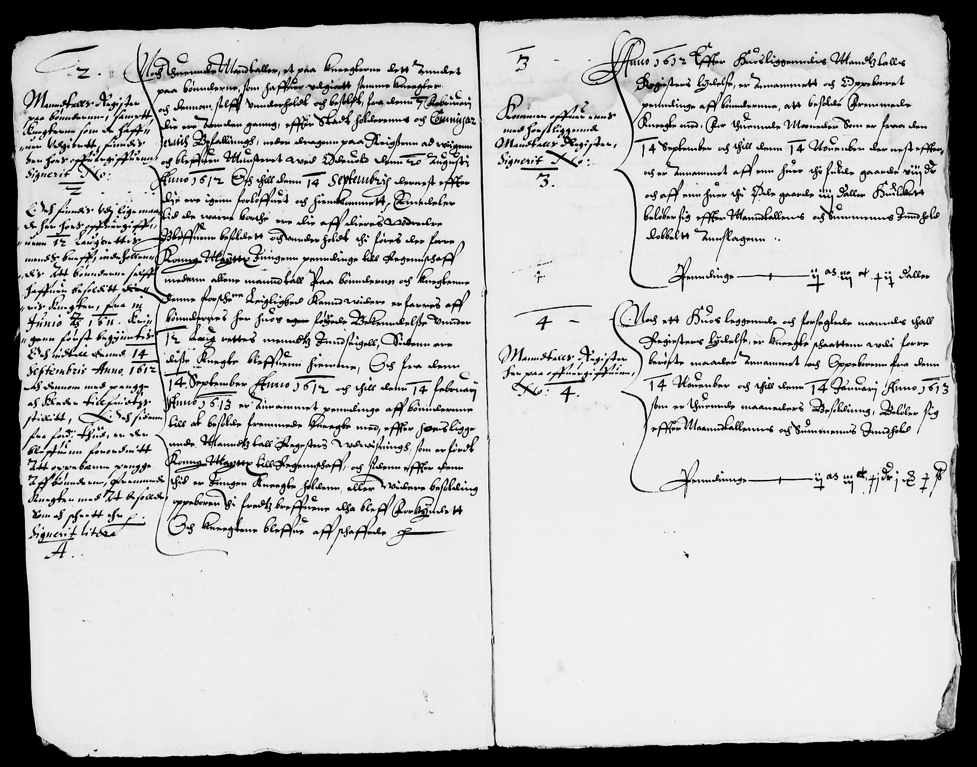 Rentekammeret inntil 1814, Reviderte regnskaper, Lensregnskaper, AV/RA-EA-5023/R/Rb/Rbo/L0002: Tønsberg len, 1612-1614