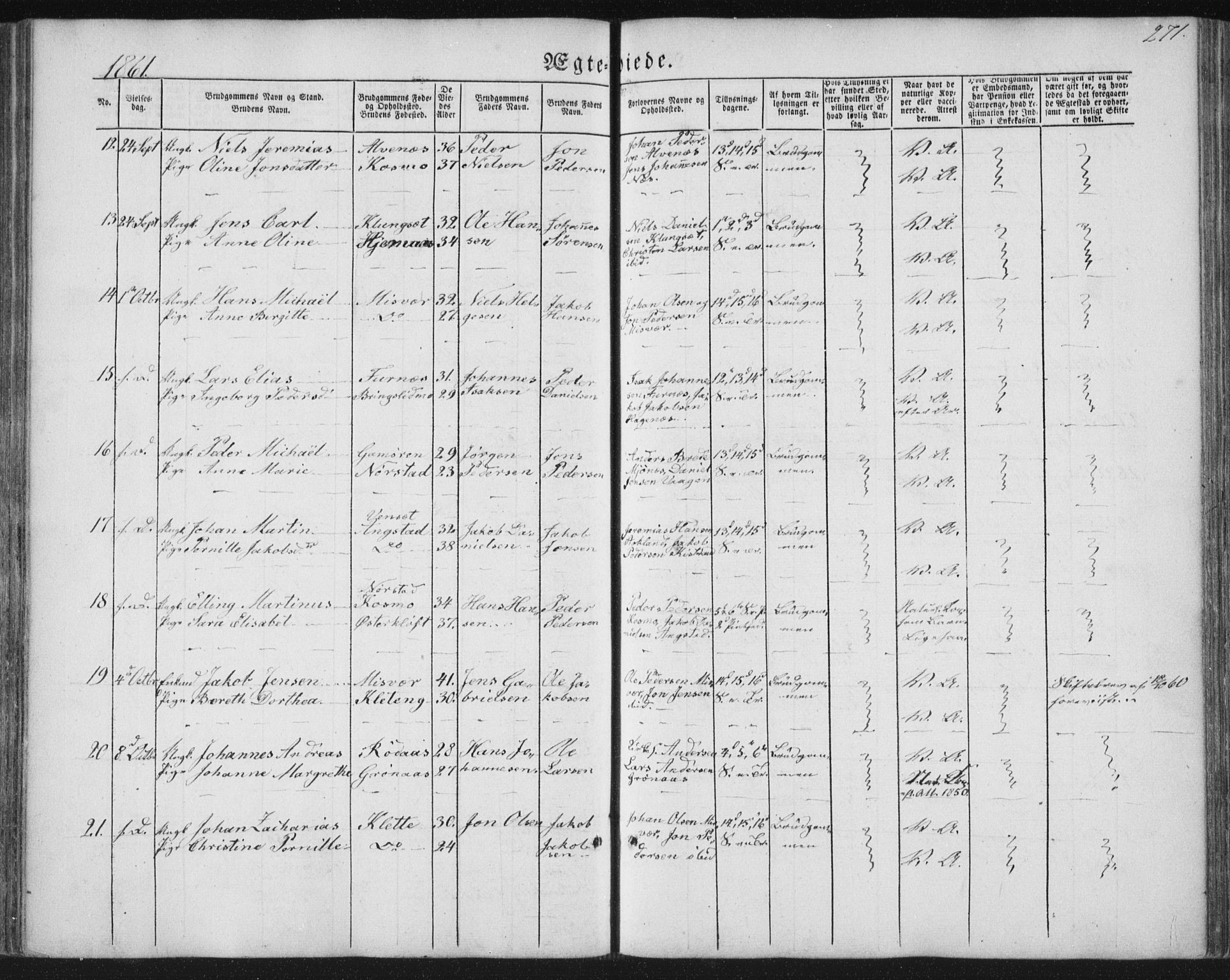 Ministerialprotokoller, klokkerbøker og fødselsregistre - Nordland, SAT/A-1459/852/L0738: Parish register (official) no. 852A08, 1849-1865, p. 271