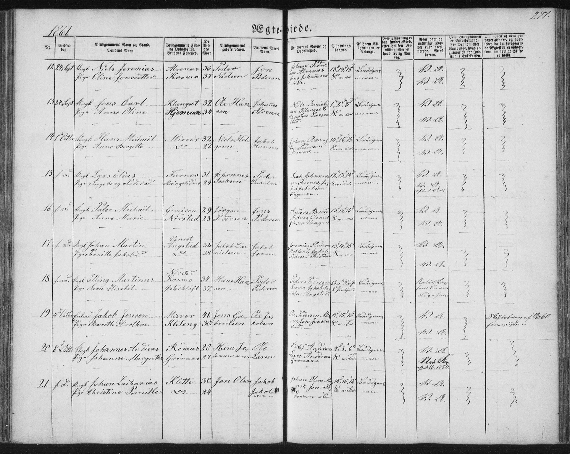 Ministerialprotokoller, klokkerbøker og fødselsregistre - Nordland, AV/SAT-A-1459/852/L0738: Parish register (official) no. 852A08, 1849-1865, p. 271