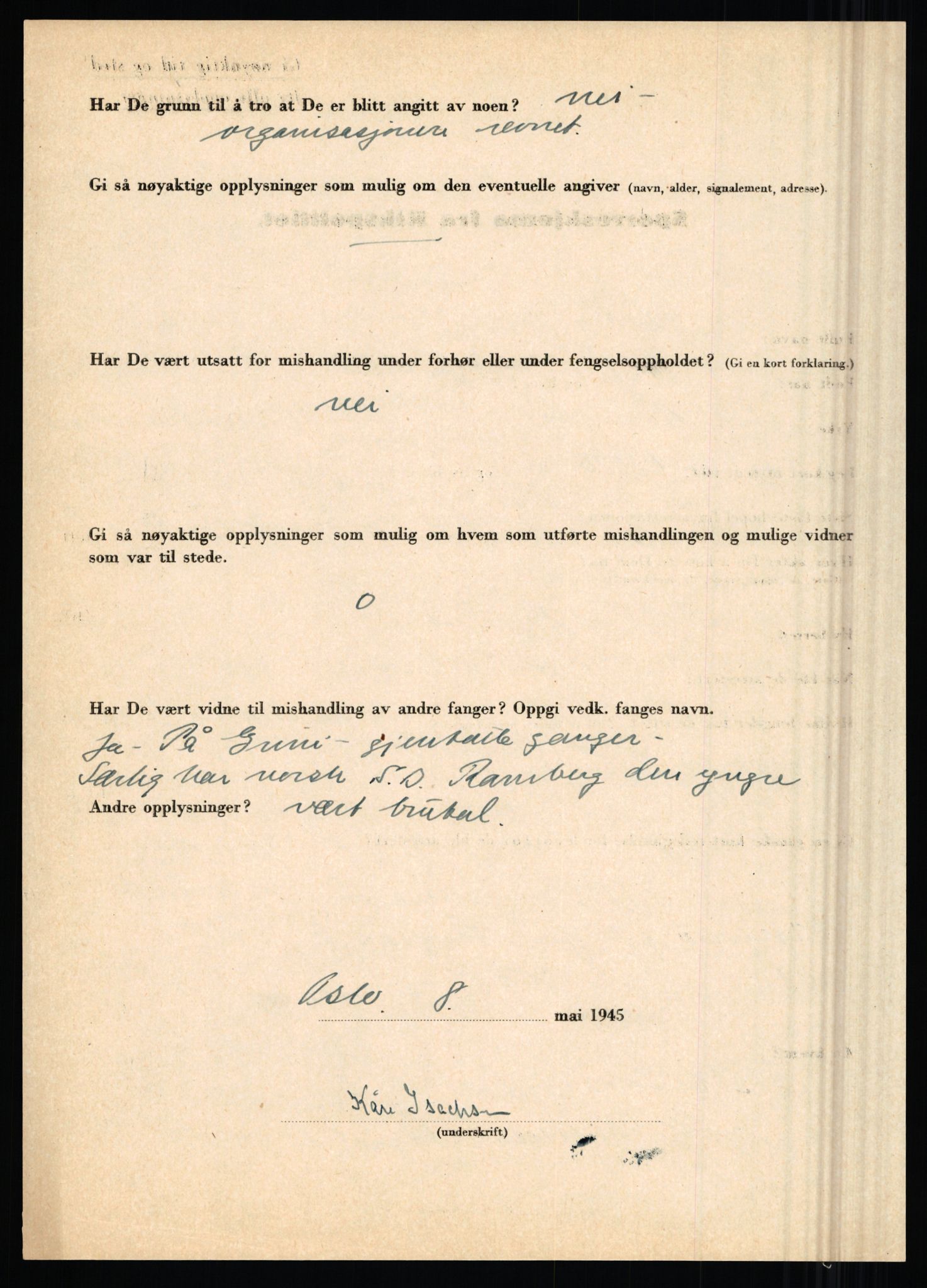 Rikspolitisjefen, AV/RA-S-1560/L/L0007: Heen, Erik C. - Iversen, Trygve, 1940-1945, p. 1200