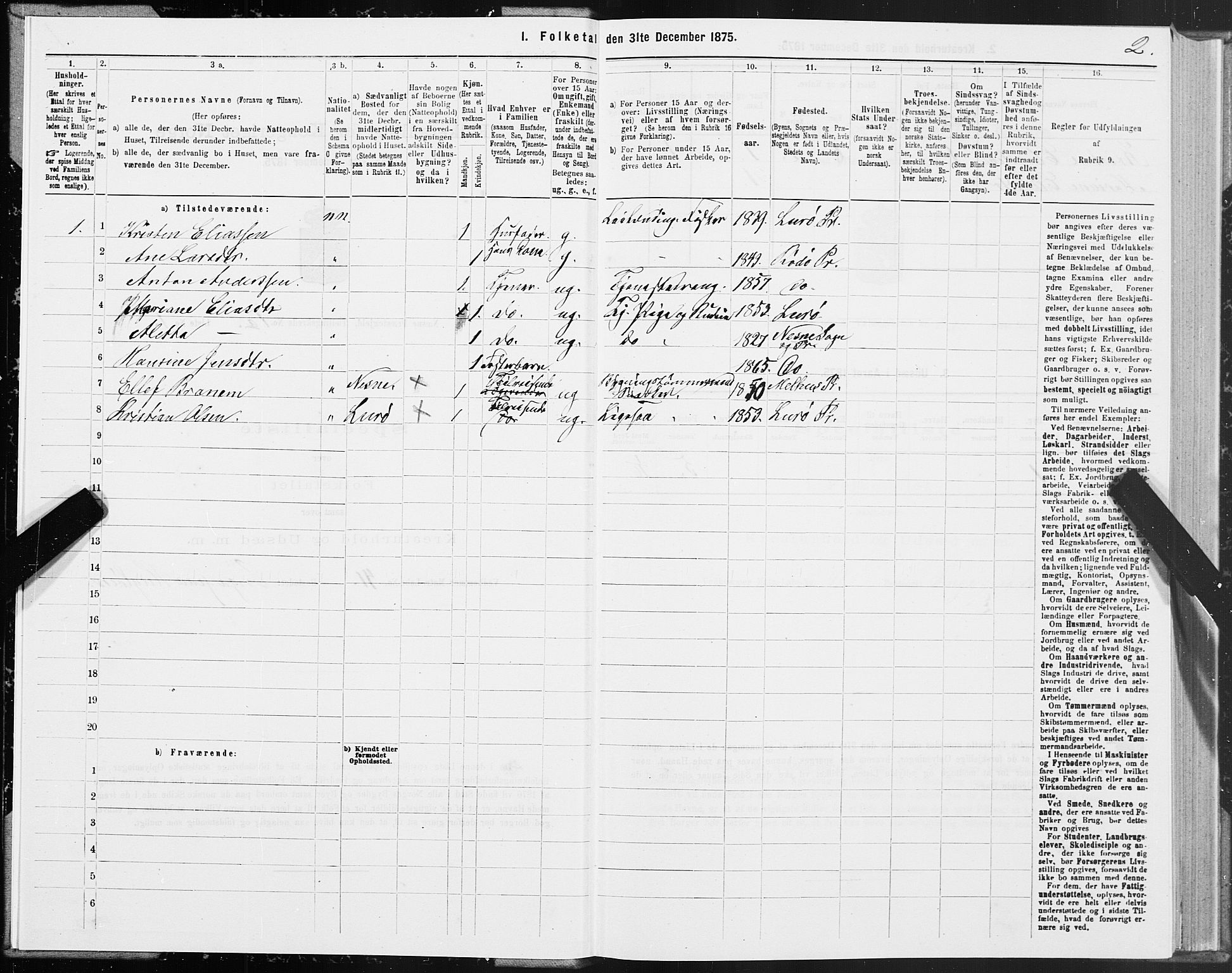 SAT, 1875 census for 1828P Nesna, 1875, p. 1002