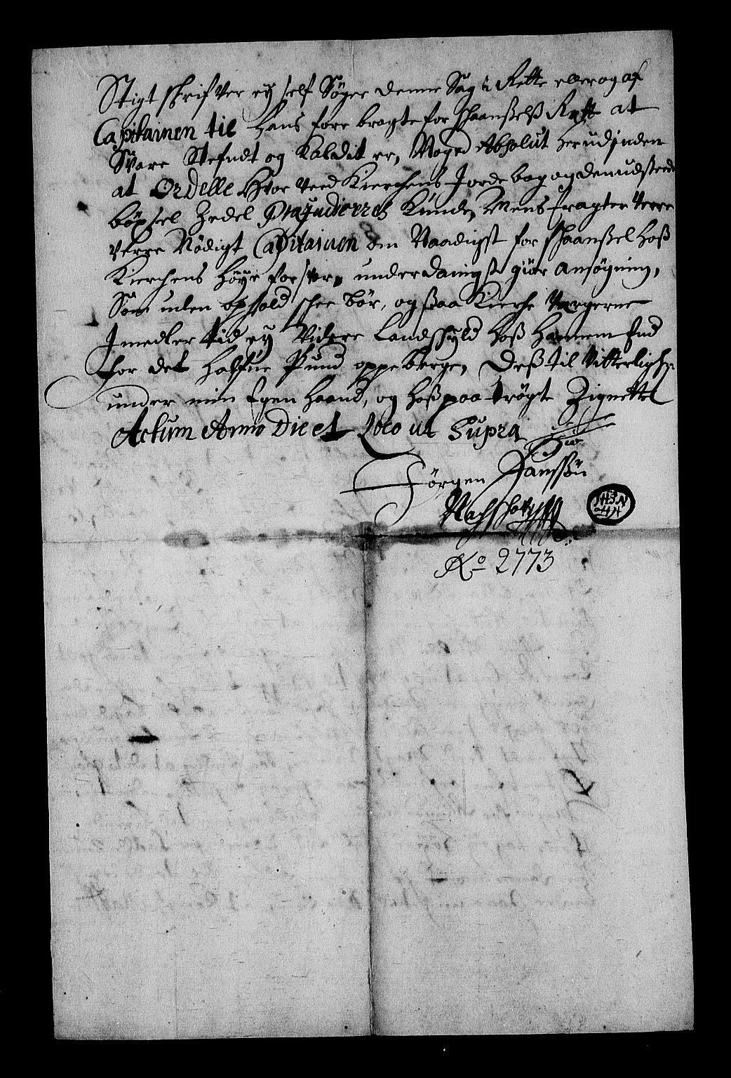 Stattholderembetet 1572-1771, RA/EA-2870/Af/L0003: Avskrifter av vedlegg til originale supplikker, nummerert i samsvar med supplikkbøkene, 1689-1691, p. 260