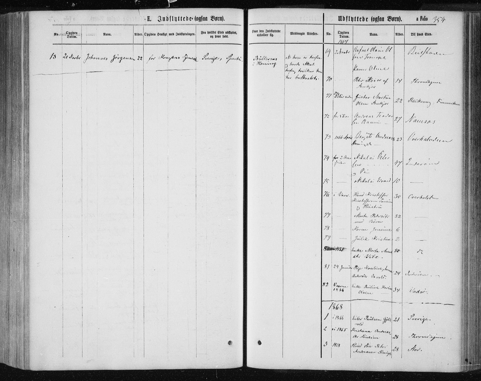 Ministerialprotokoller, klokkerbøker og fødselsregistre - Nord-Trøndelag, SAT/A-1458/735/L0345: Parish register (official) no. 735A08 /1, 1863-1872, p. 354
