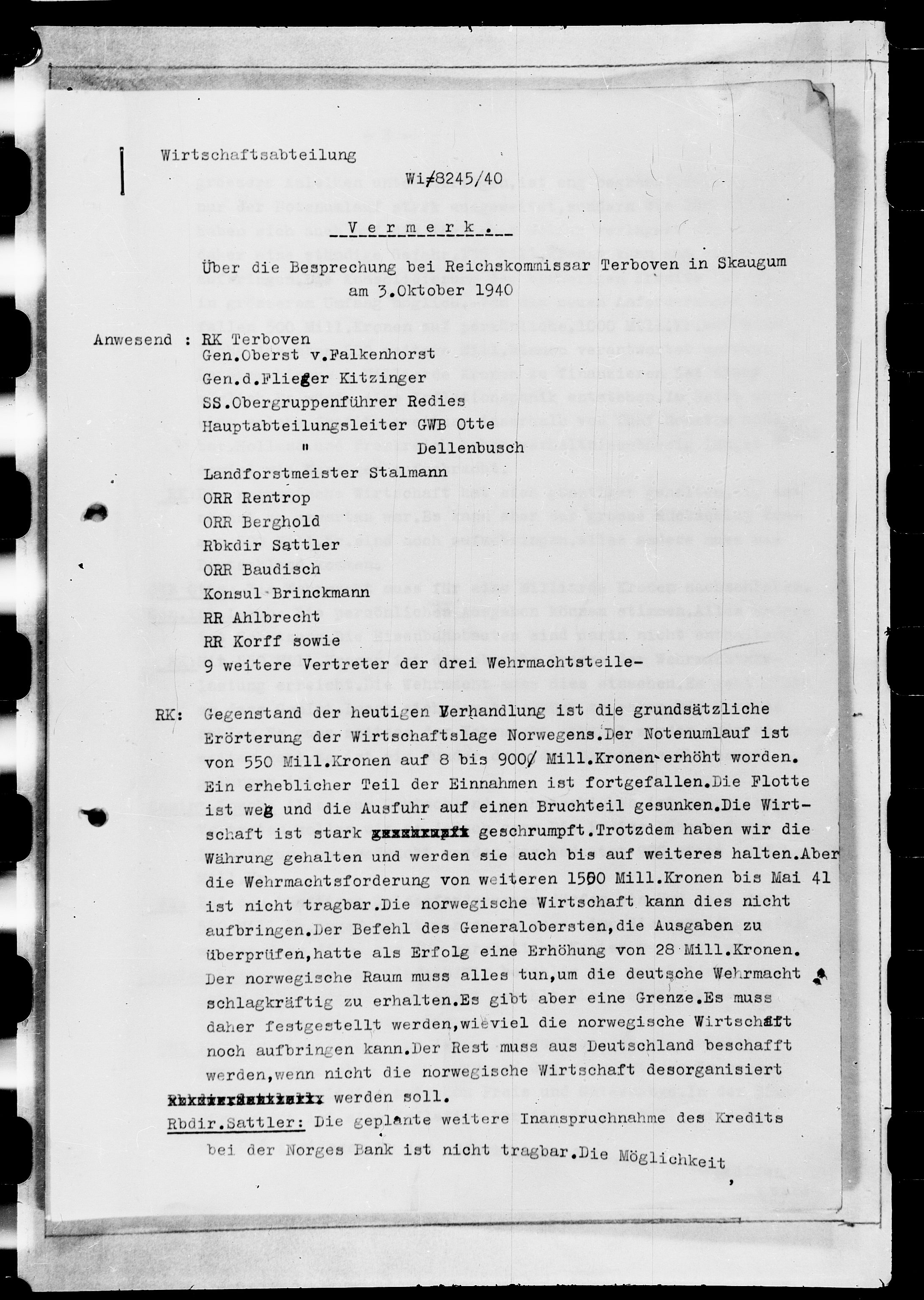 Documents Section, RA/RAFA-2200/V/L0073: Film med FO IIs bestillingsnummer., 1940-1945, p. 3