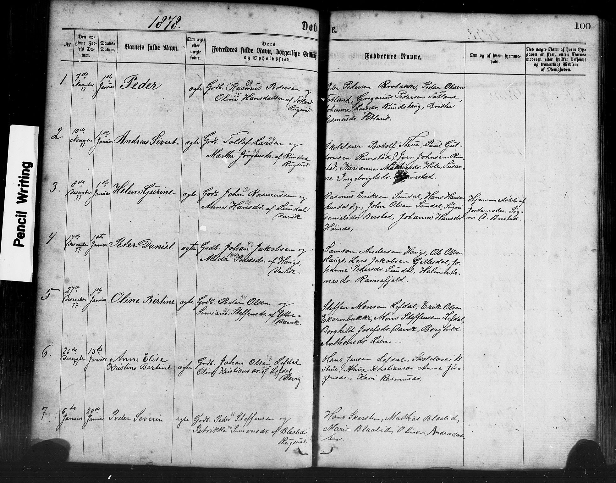 Davik sokneprestembete, AV/SAB-A-79701/H/Haa/Haaa/L0006: Parish register (official) no. A 6, 1867-1881, p. 100