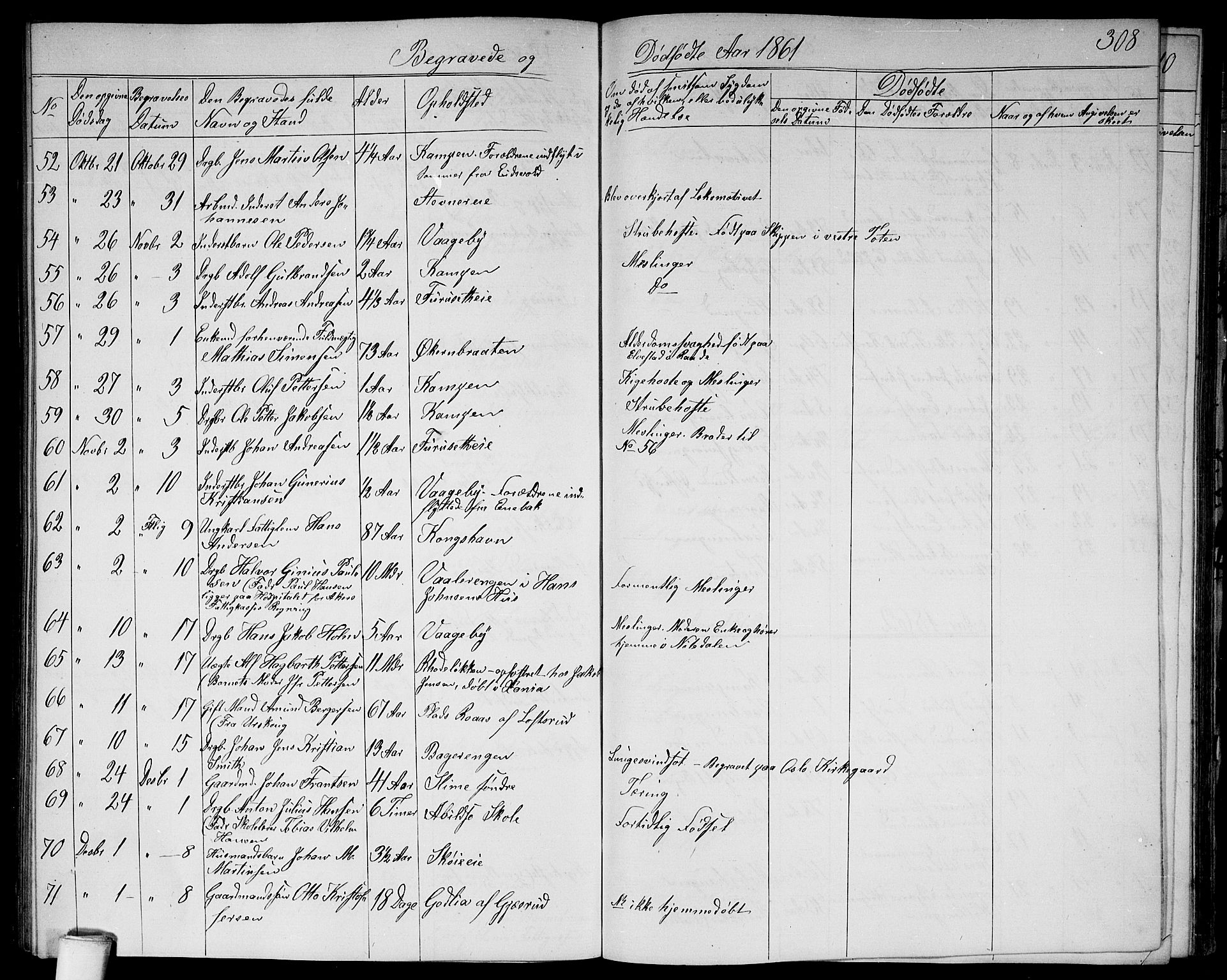 Østre Aker prestekontor Kirkebøker, SAO/A-10840/G/Ga/L0002: Parish register (copy) no. I 2, 1861-1867, p. 308