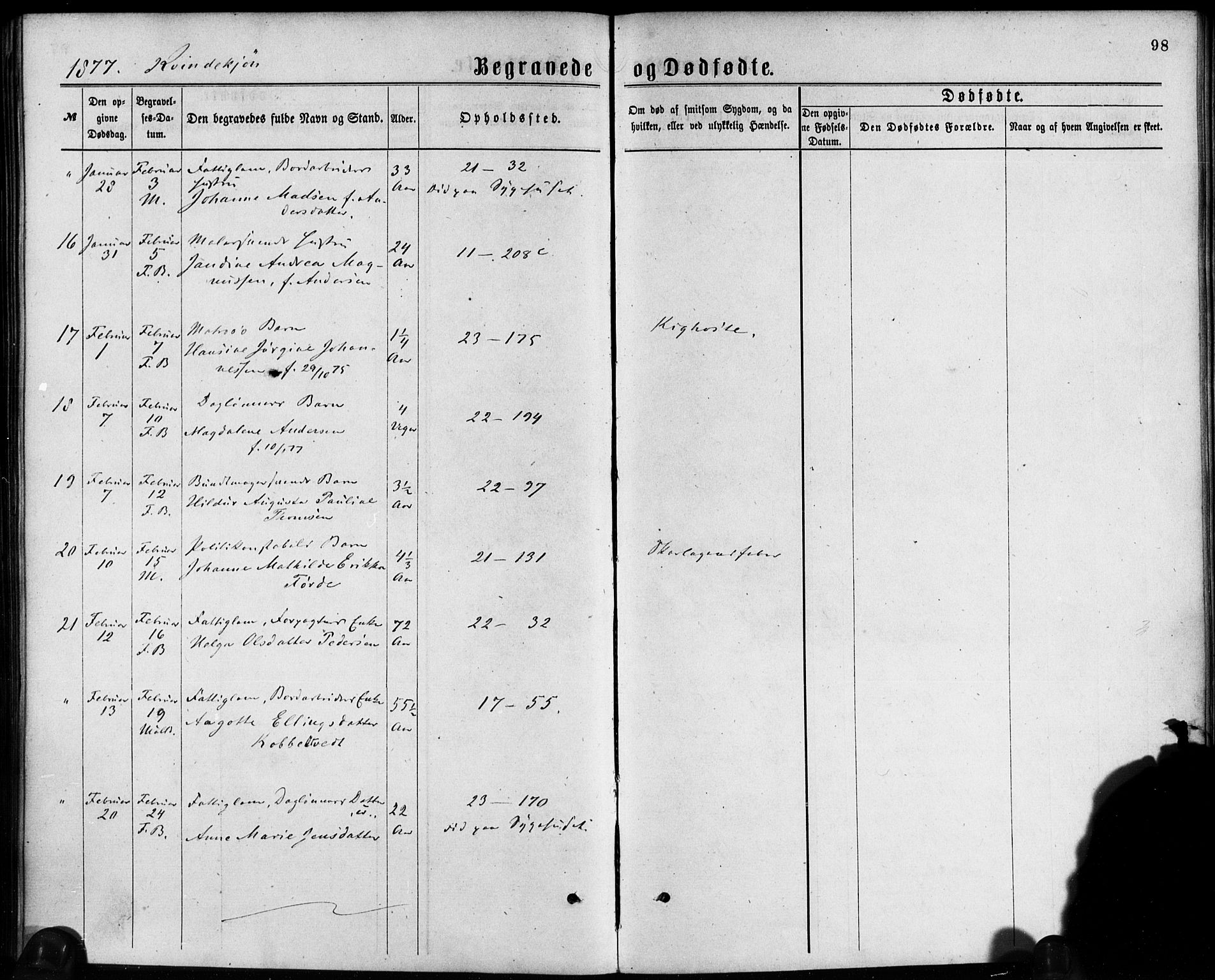 Korskirken sokneprestembete, SAB/A-76101/H/Haa/L0046: Parish register (official) no. E 4, 1875-1883, p. 98
