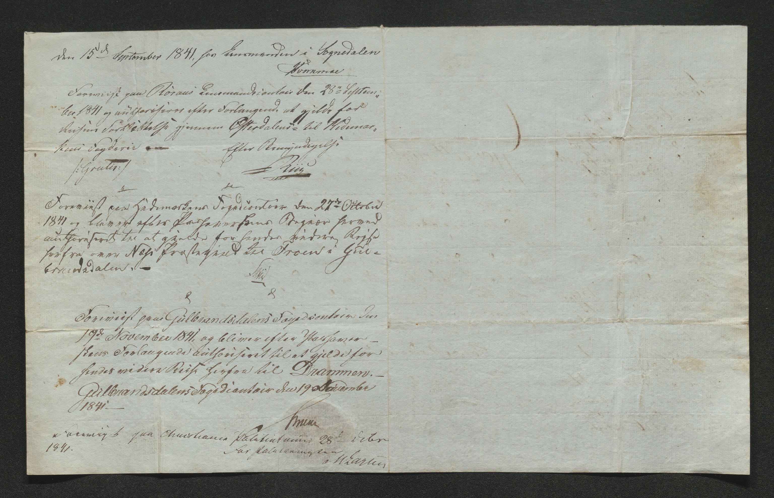 Drammen politikammer, SAKO/A-623/I/Ia/Iab/L0006: Innleverte pass, 1841-1842, p. 352