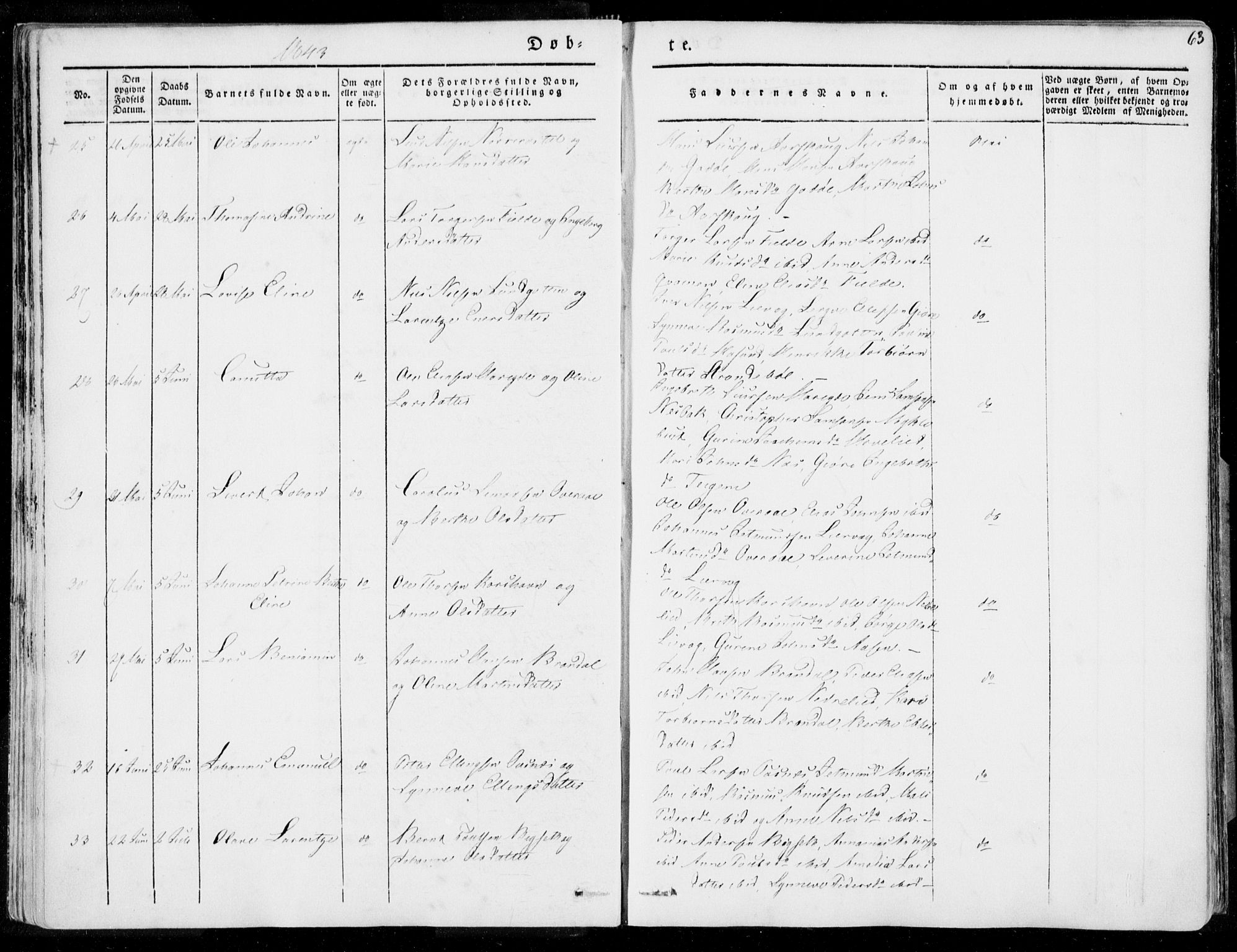 Ministerialprotokoller, klokkerbøker og fødselsregistre - Møre og Romsdal, AV/SAT-A-1454/509/L0104: Parish register (official) no. 509A02, 1833-1847, p. 63