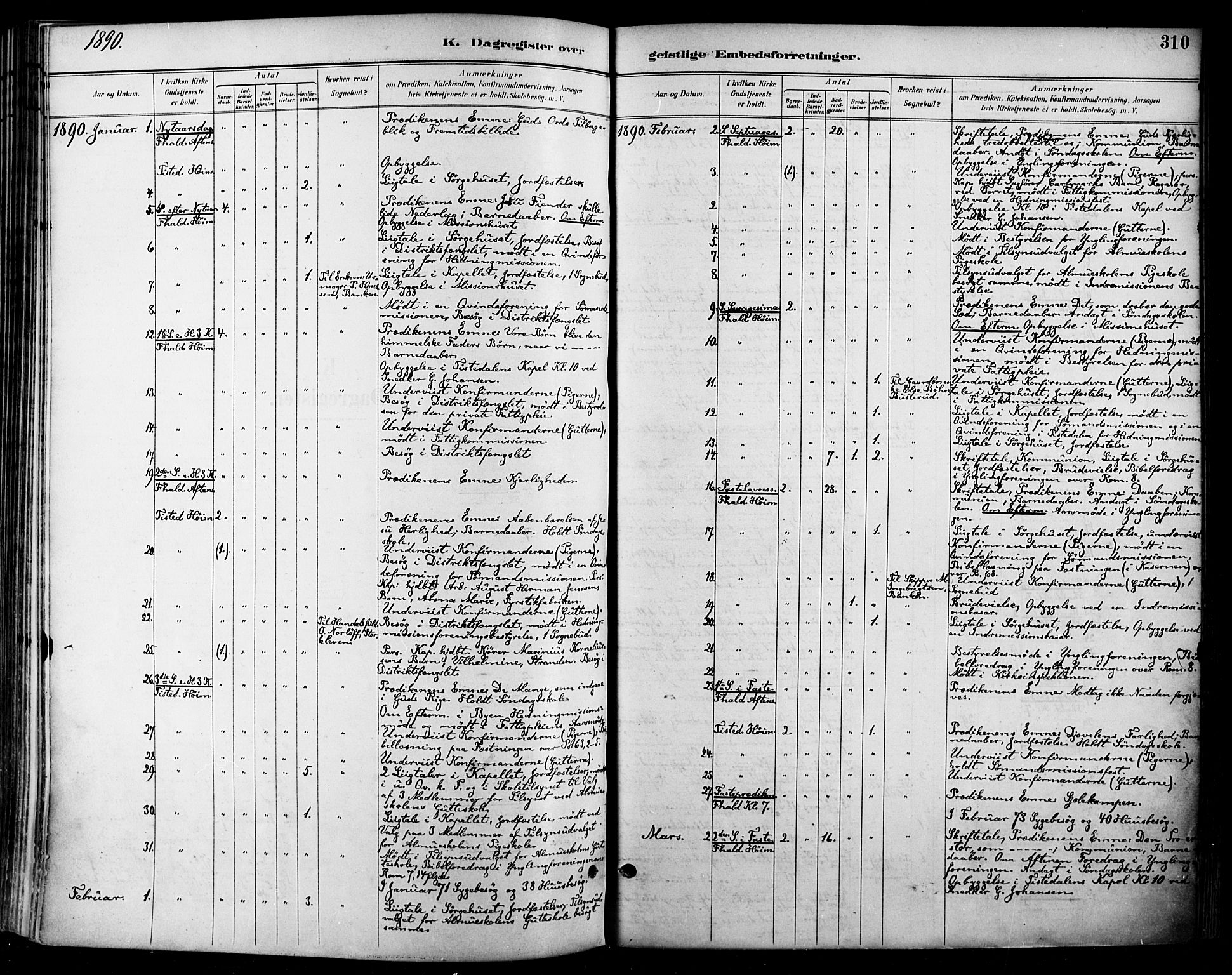 Halden prestekontor Kirkebøker, SAO/A-10909/F/Fa/L0014: Parish register (official) no. I 14, 1890-1906, p. 310