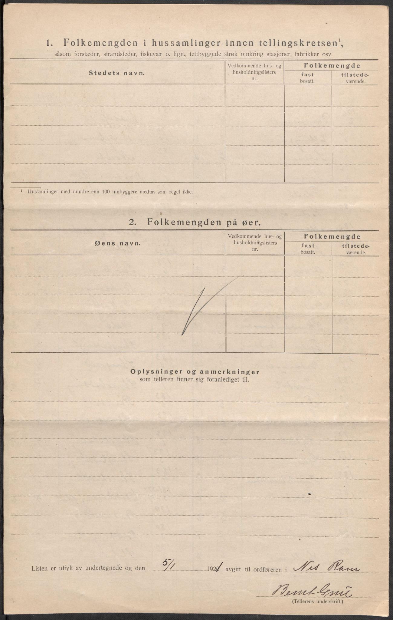 SAO, 1920 census for Nes, 1920, p. 68