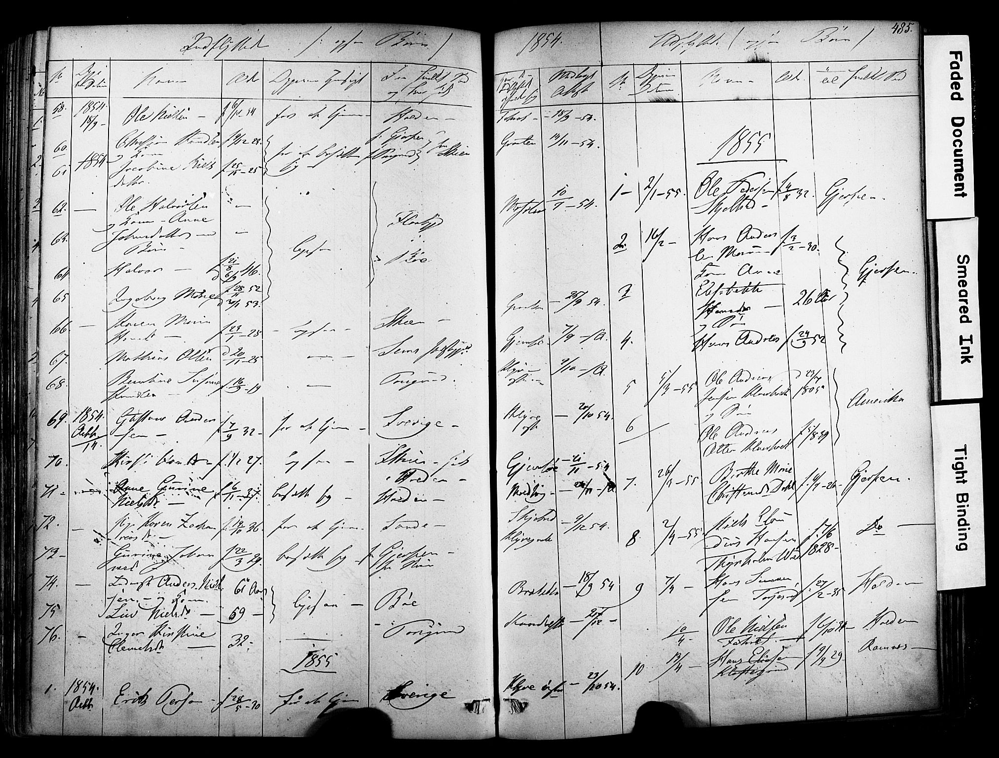 Solum kirkebøker, SAKO/A-306/F/Fa/L0006: Parish register (official) no. I 6, 1844-1855, p. 485