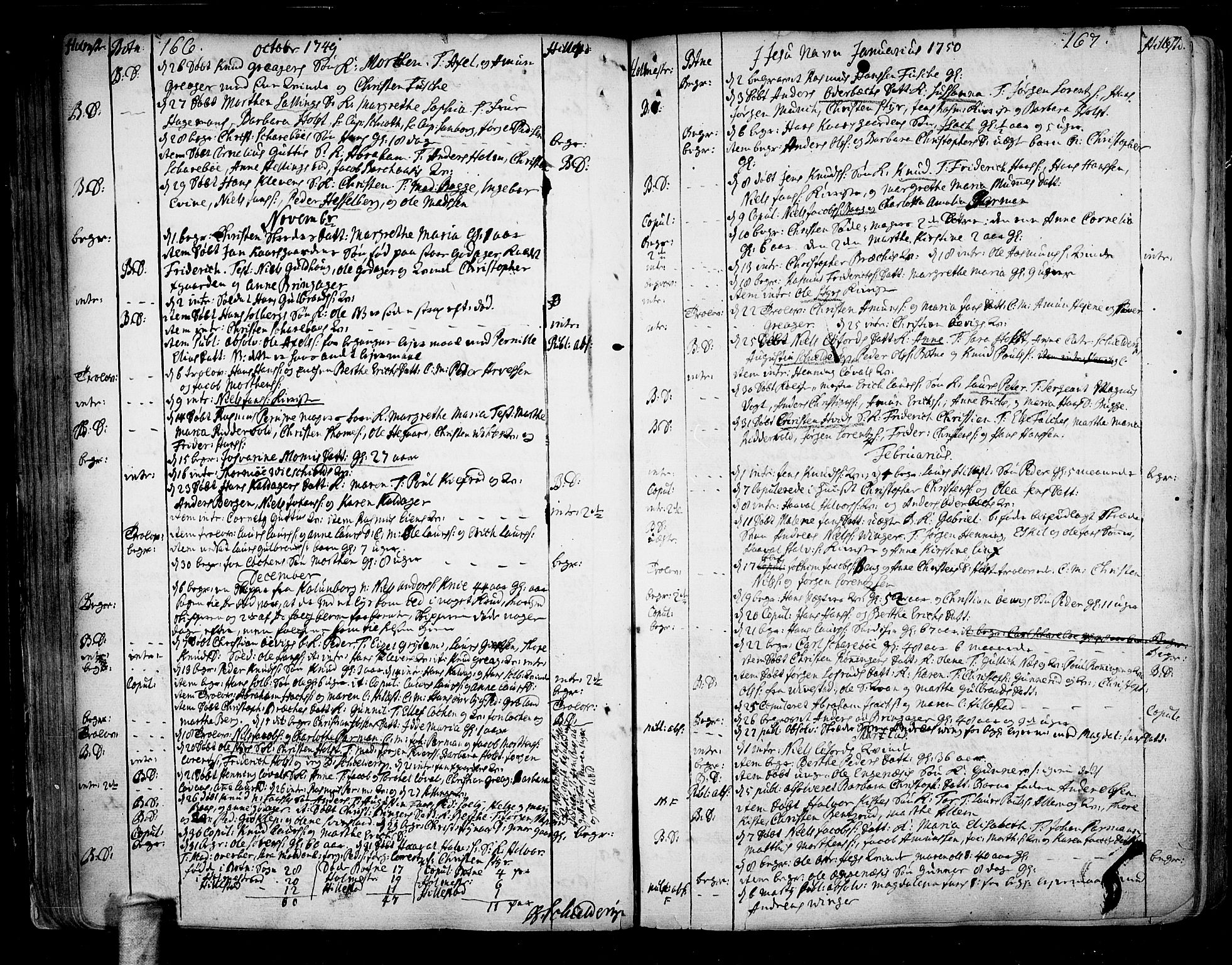Botne kirkebøker, SAKO/A-340/F/Fa/L0001a: Parish register (official) no. I 1A, 1707-1778, p. 166-167
