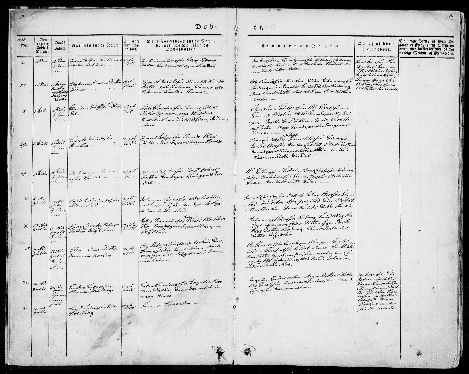 Ministerialprotokoller, klokkerbøker og fødselsregistre - Møre og Romsdal, SAT/A-1454/515/L0208: Parish register (official) no. 515A04, 1830-1846, p. 6