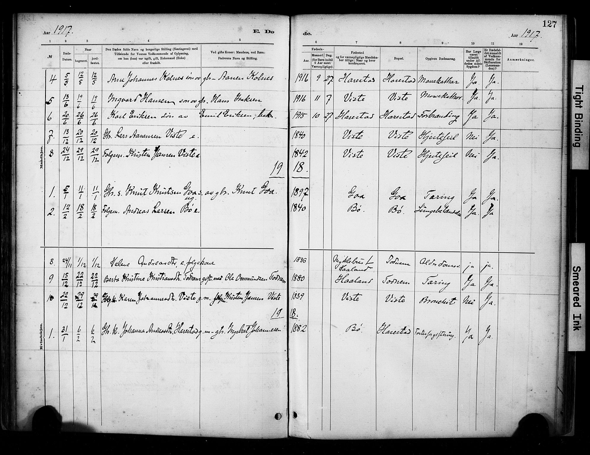 Hetland sokneprestkontor, AV/SAST-A-101826/30/30BA/L0009: Parish register (official) no. A 9, 1882-1918, p. 127