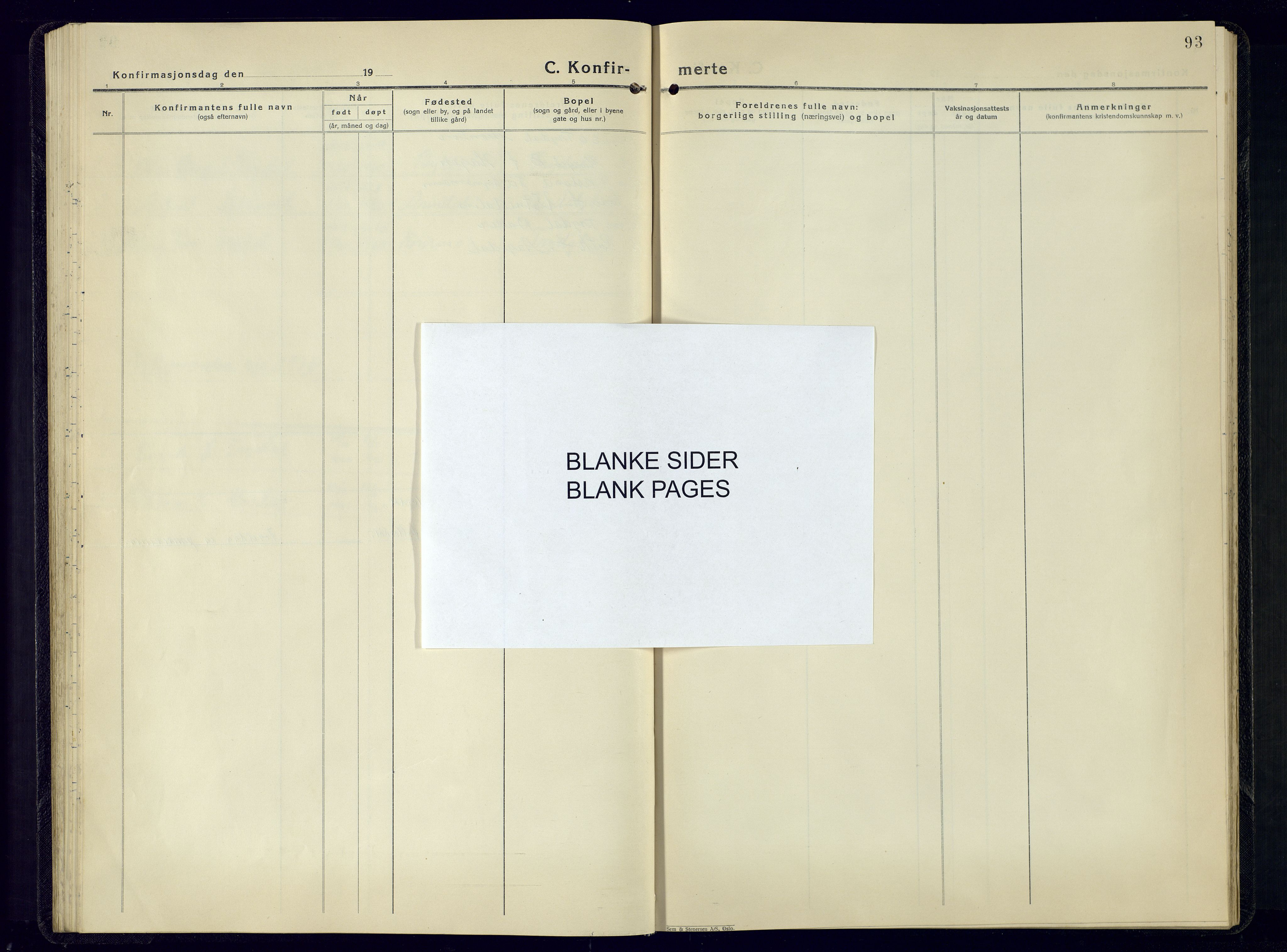 Valle sokneprestkontor, AV/SAK-1111-0044/F/Fb/Fba/L0005: Parish register (copy) no. B-5, 1945-1977, p. 93