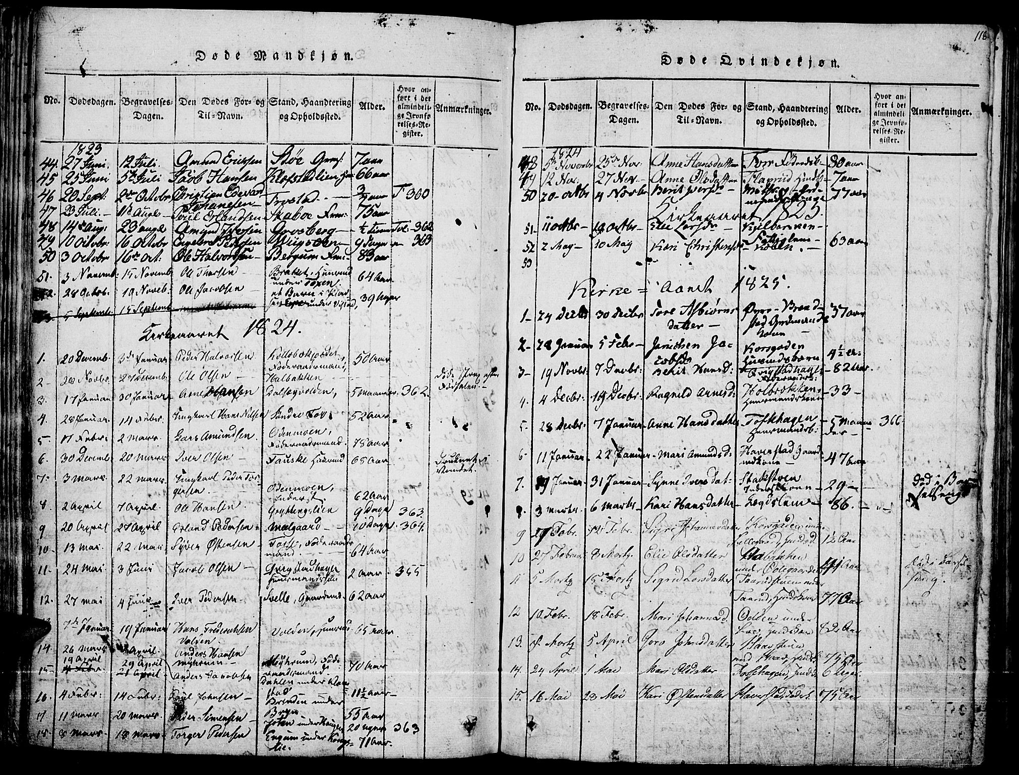 Fron prestekontor, SAH/PREST-078/H/Ha/Haa/L0002: Parish register (official) no. 2, 1816-1827, p. 118
