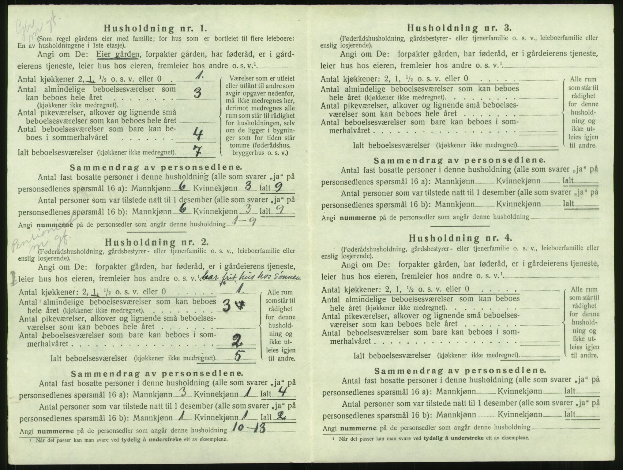 SAT, 1920 census for Aure, 1920, p. 181