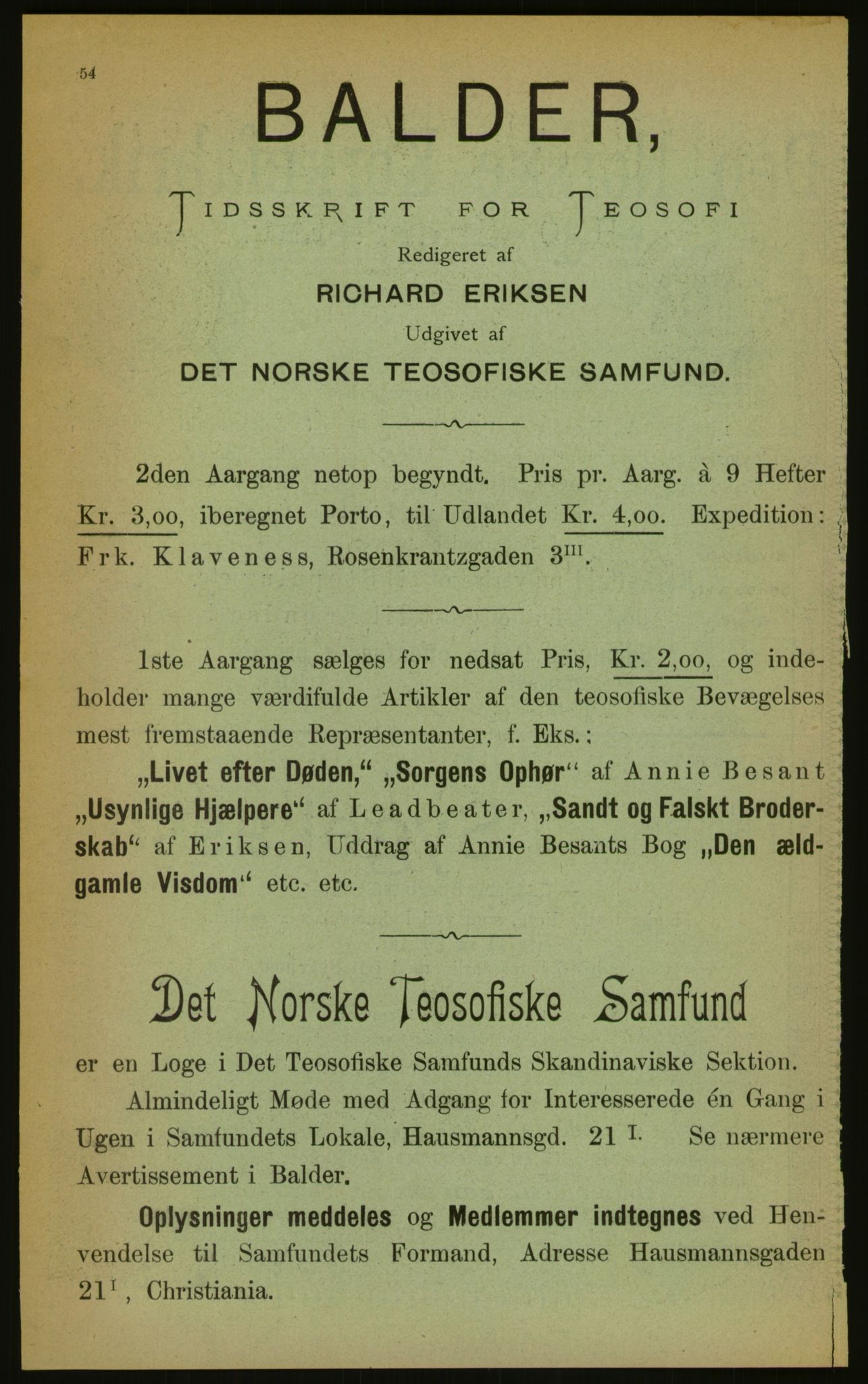 Kristiania/Oslo adressebok, PUBL/-, 1899, p. 54