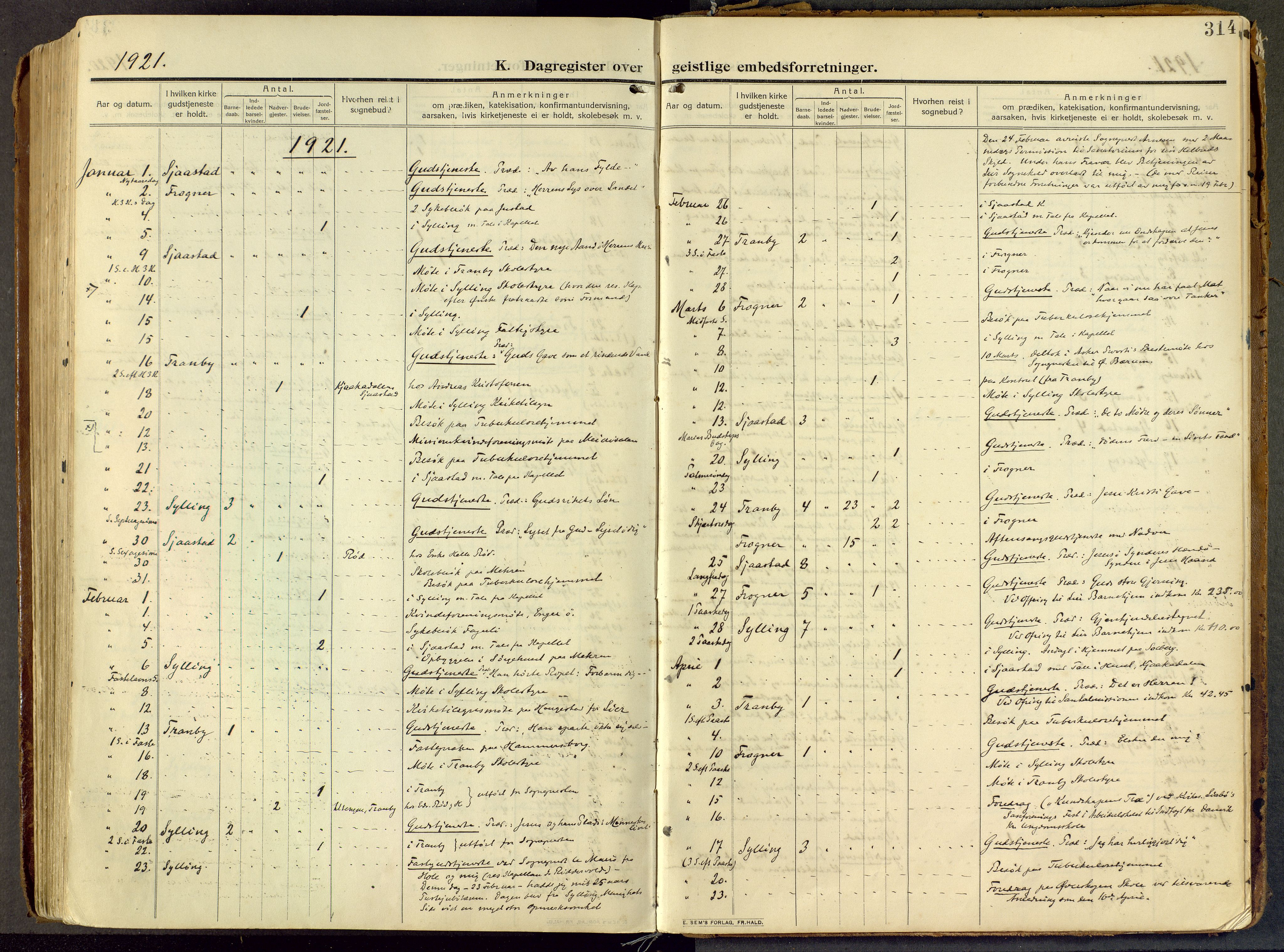 Lier kirkebøker, AV/SAKO-A-230/F/Fc/L0001: Parish register (official) no. III 1, 1906-1936, p. 314