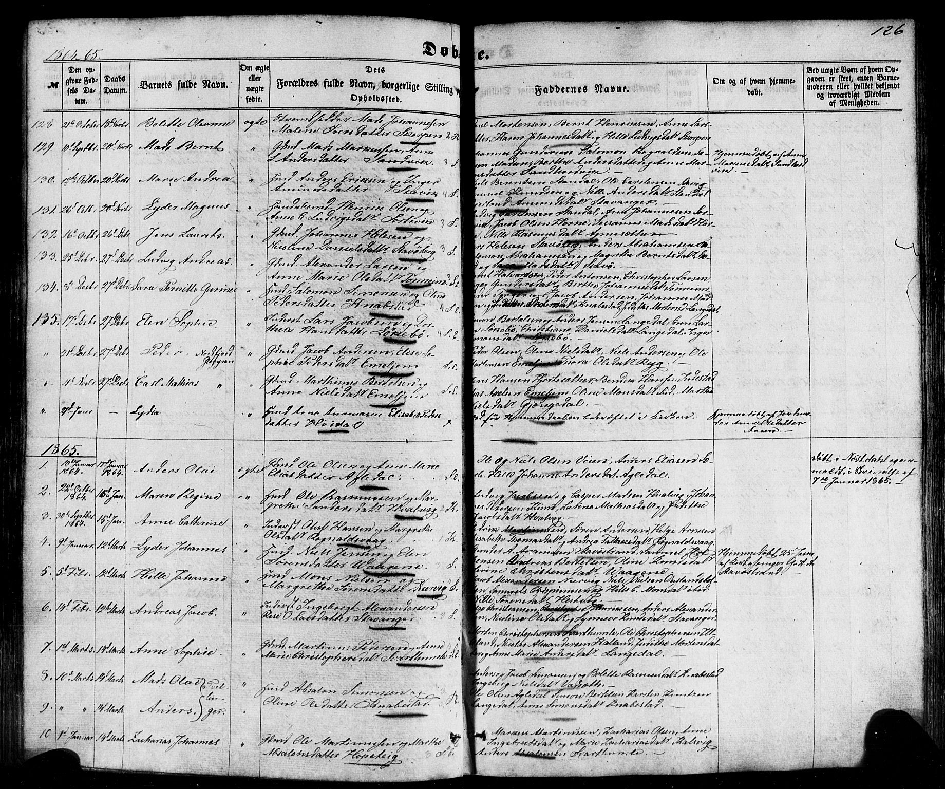 Kinn sokneprestembete, SAB/A-80801/H/Haa/Haaa/L0006: Parish register (official) no. A 6, 1857-1885, p. 126