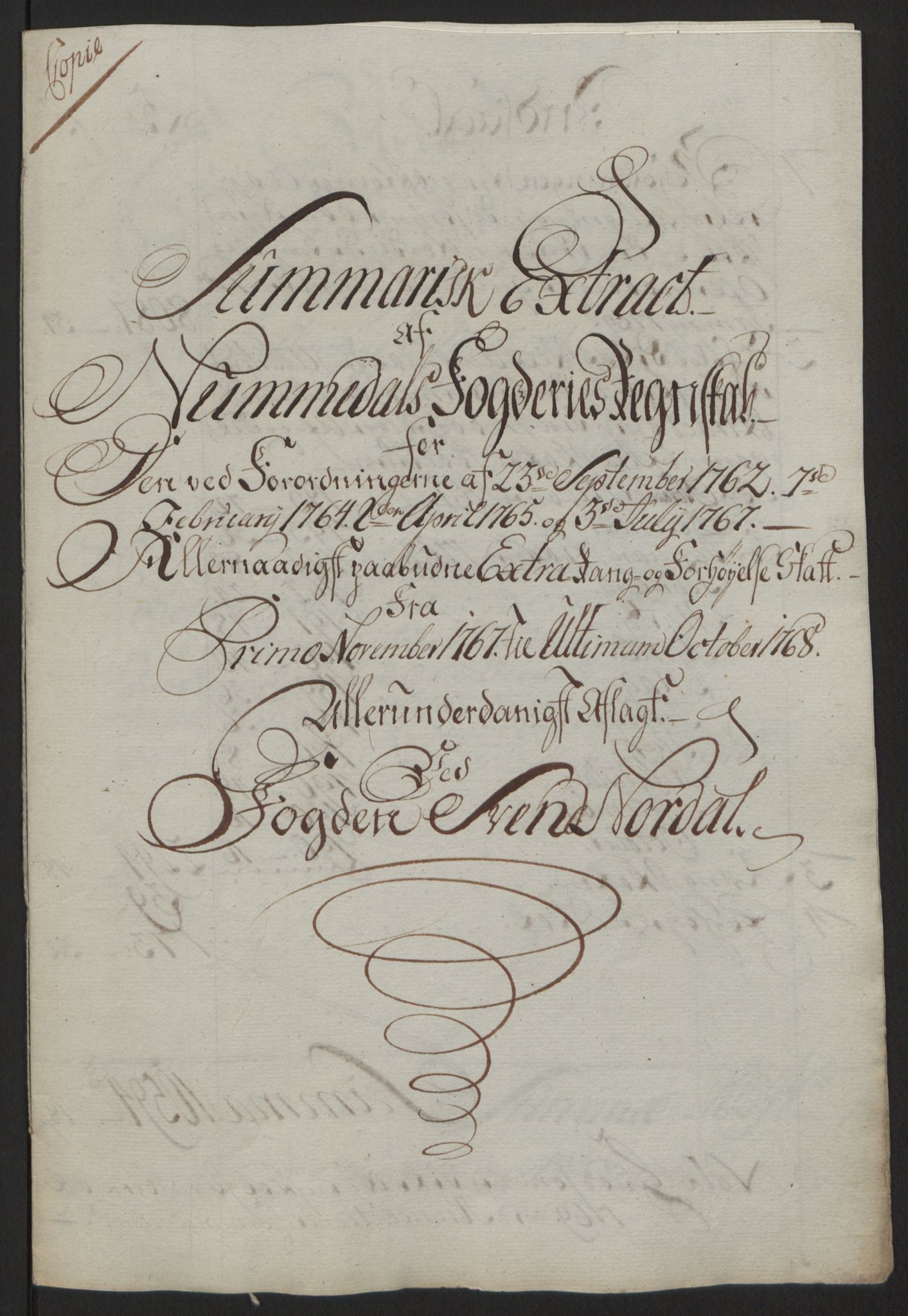 Rentekammeret inntil 1814, Reviderte regnskaper, Fogderegnskap, AV/RA-EA-4092/R64/L4502: Ekstraskatten Namdal, 1762-1772, p. 260