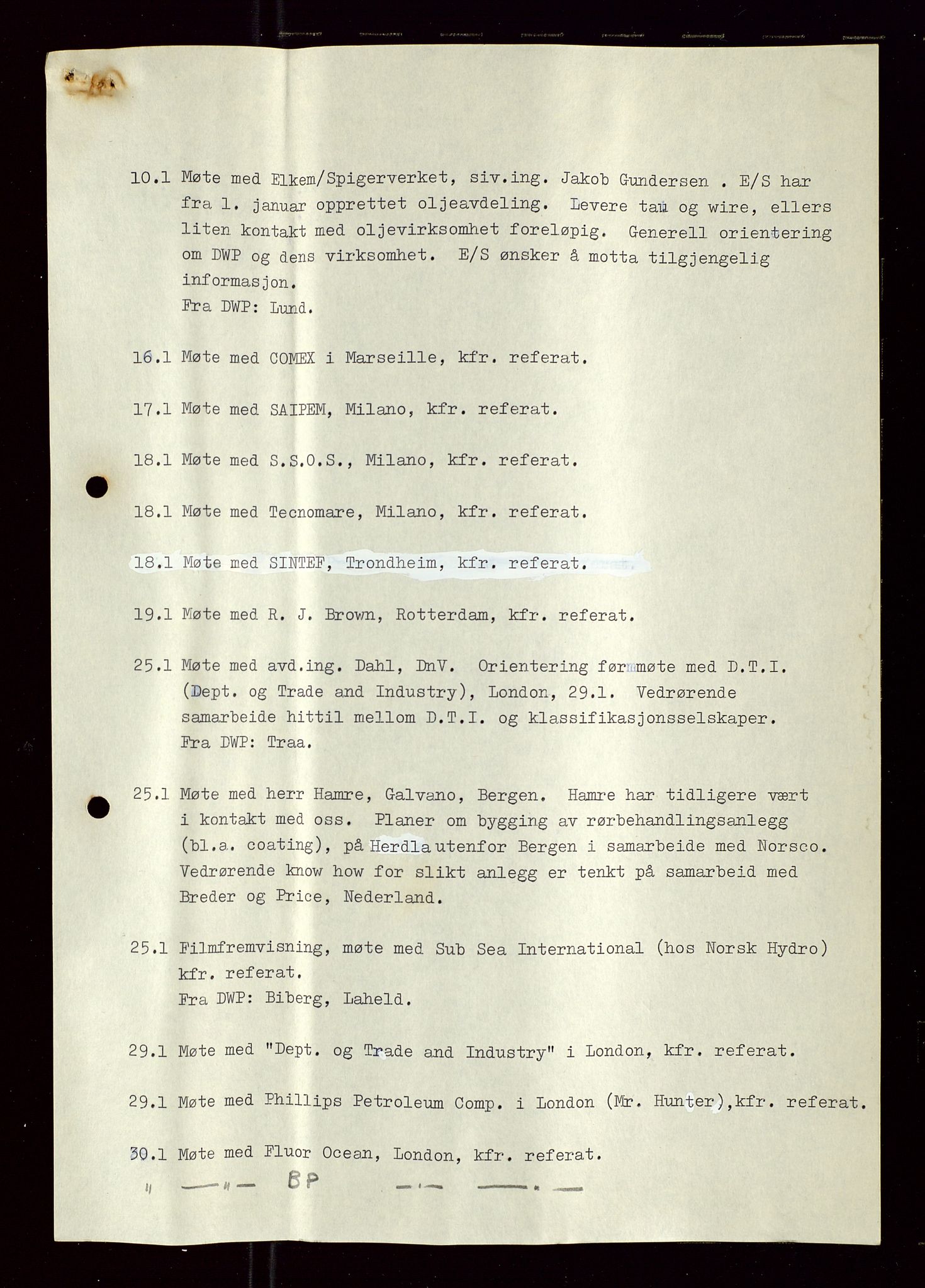 Industridepartementet, Oljekontoret, AV/SAST-A-101348/Di/L0002: DWP, måneds- kvartals- halvårs- og årsrapporter, økonomi, personell, div., 1972-1974, p. 277