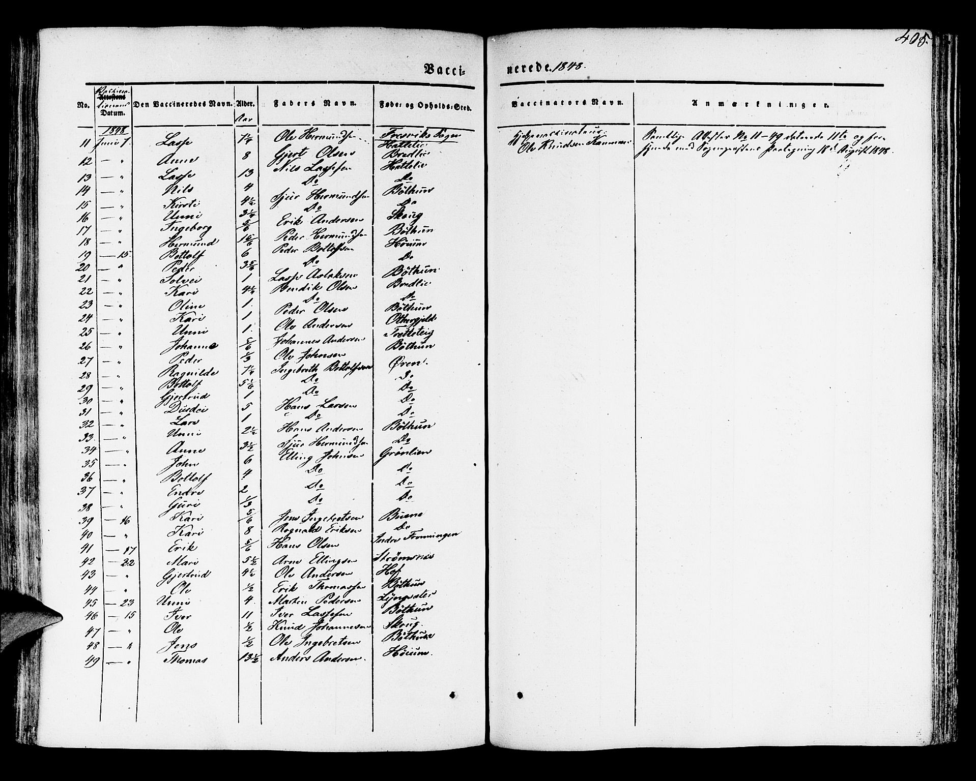 Leikanger sokneprestembete, AV/SAB-A-81001/H/Haa/Haaa/L0007: Parish register (official) no. A 7, 1838-1851, p. 405