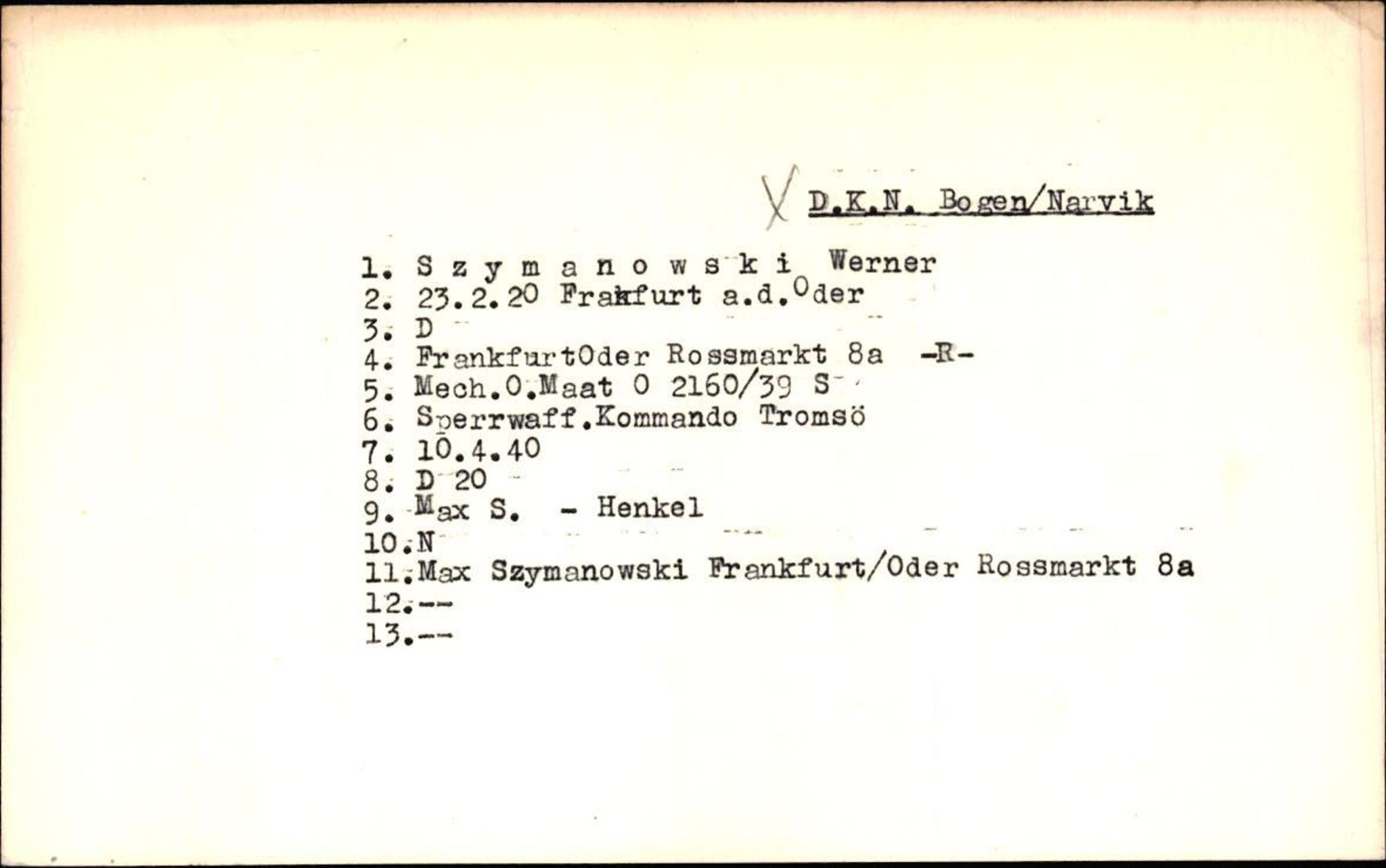 Hjemsendte tyskere , RA/RAFA-6487/D/Da/L0005: Seibert-Zychlinzki, 1945-1947, p. 310