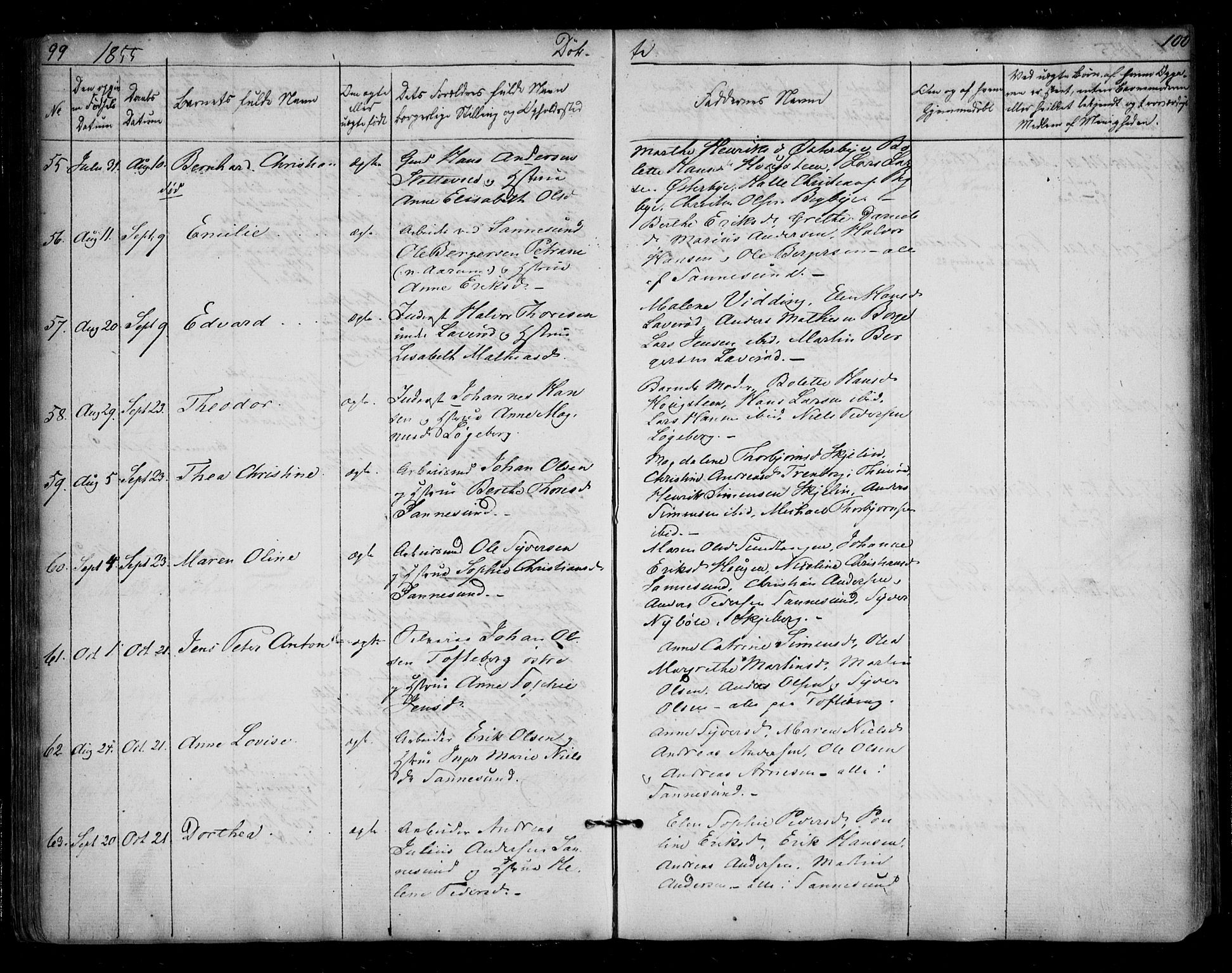 Borge prestekontor Kirkebøker, AV/SAO-A-10903/F/Fa/L0005: Parish register (official) no. I 5, 1848-1860, p. 99-100