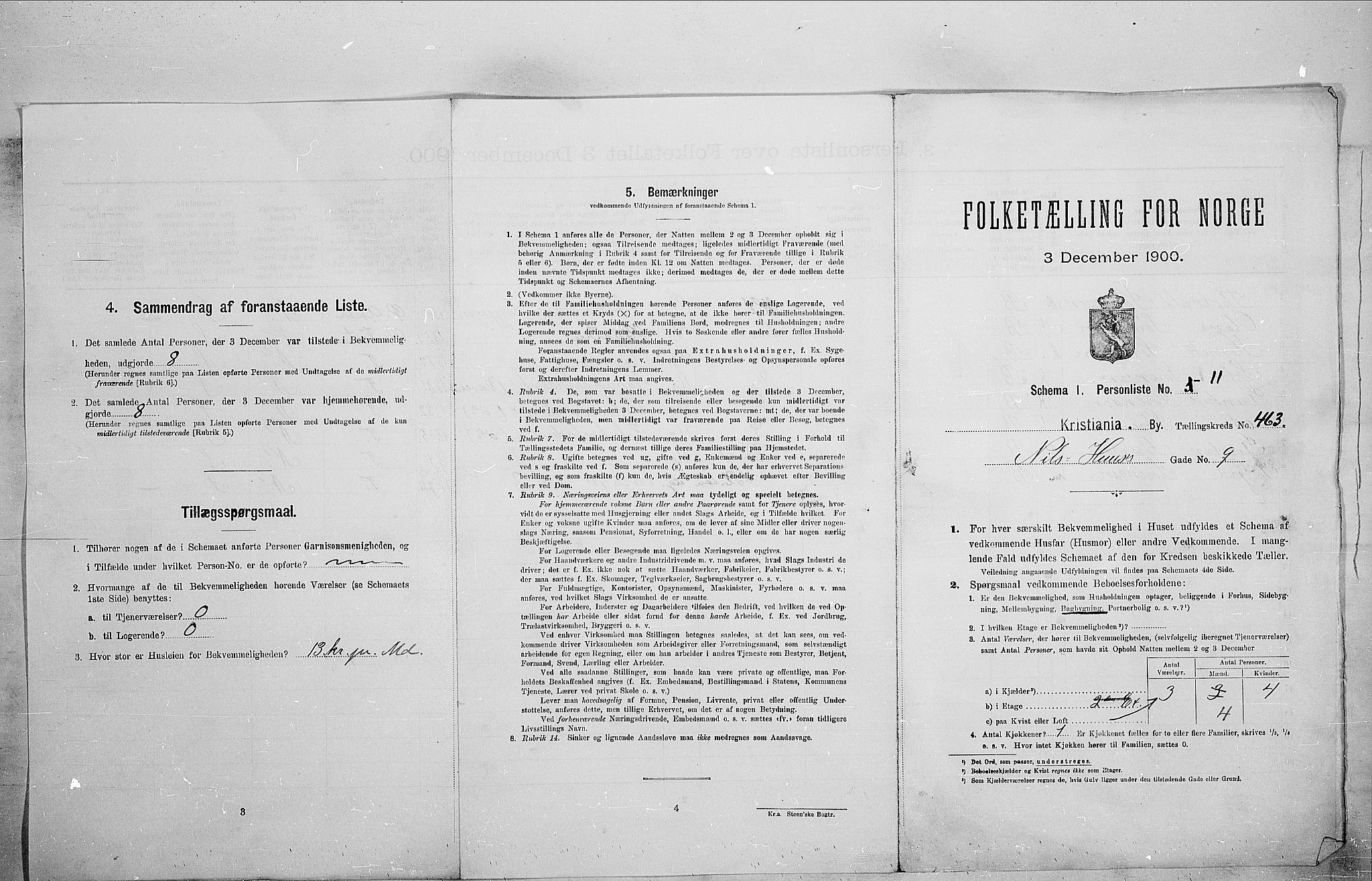 SAO, 1900 census for Kristiania, 1900, p. 63477