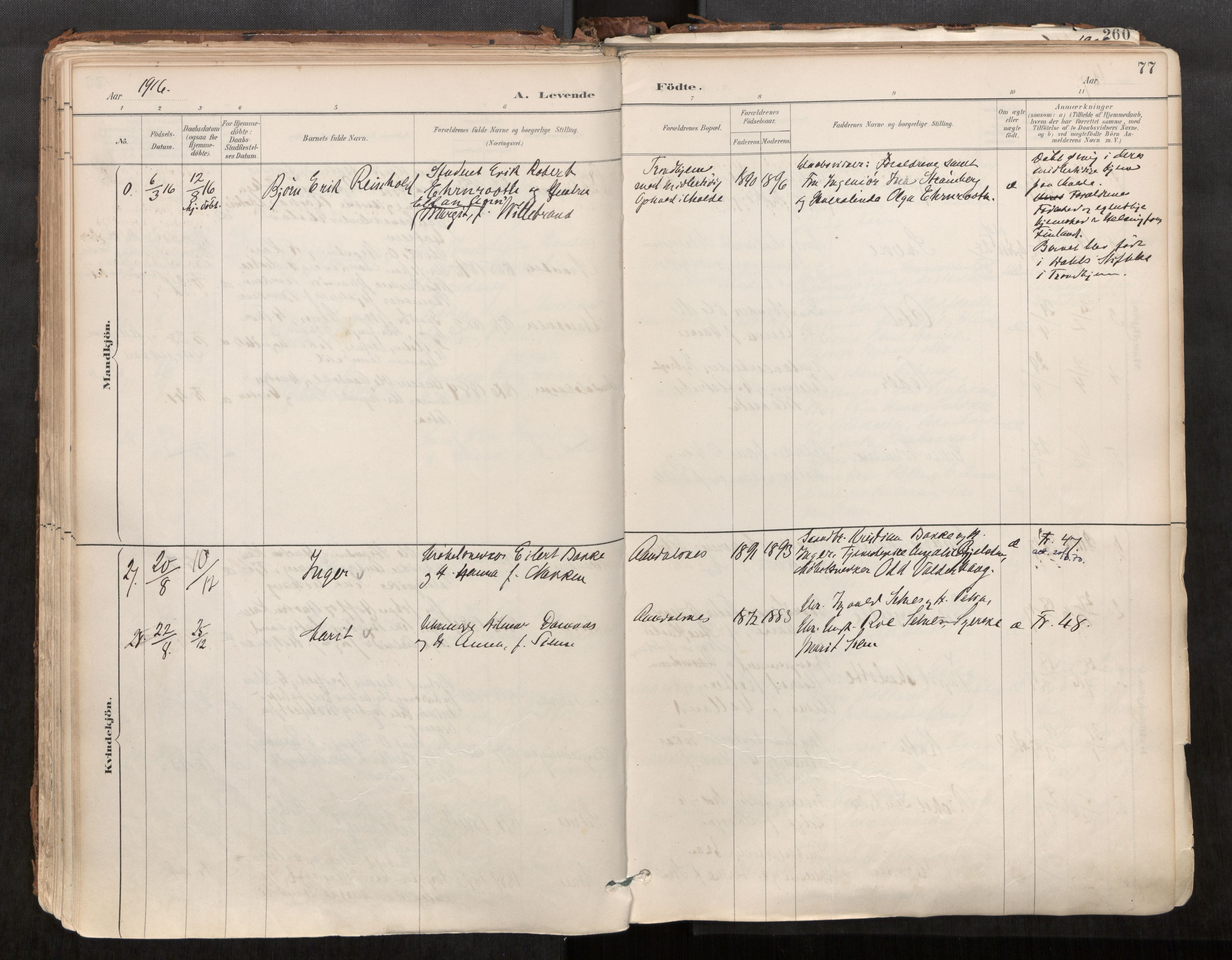 Ministerialprotokoller, klokkerbøker og fødselsregistre - Møre og Romsdal, AV/SAT-A-1454/544/L0585: Parish register (official) no. 544A06, 1887-1924, p. 77