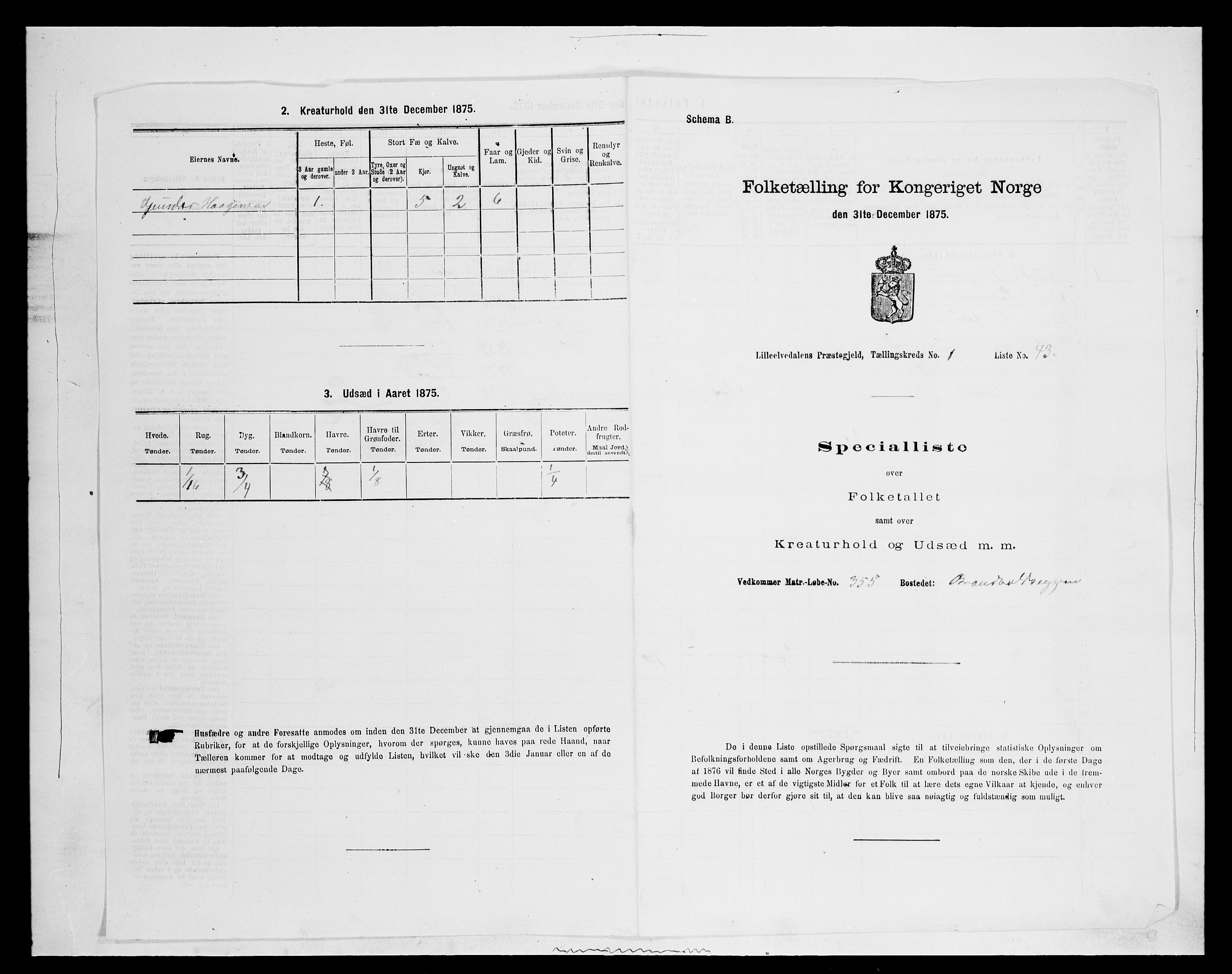 SAH, 1875 census for 0438P Lille Elvedalen, 1875, p. 209